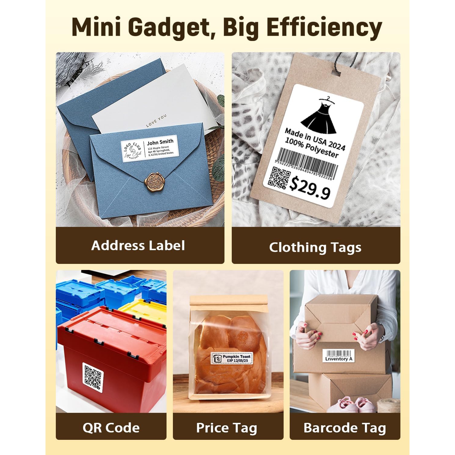 Label Maker Machine with Tape,Bluetooth Label Makers,Portable Thermal Label Printer for Small Business Home Organization Office School,Sticker