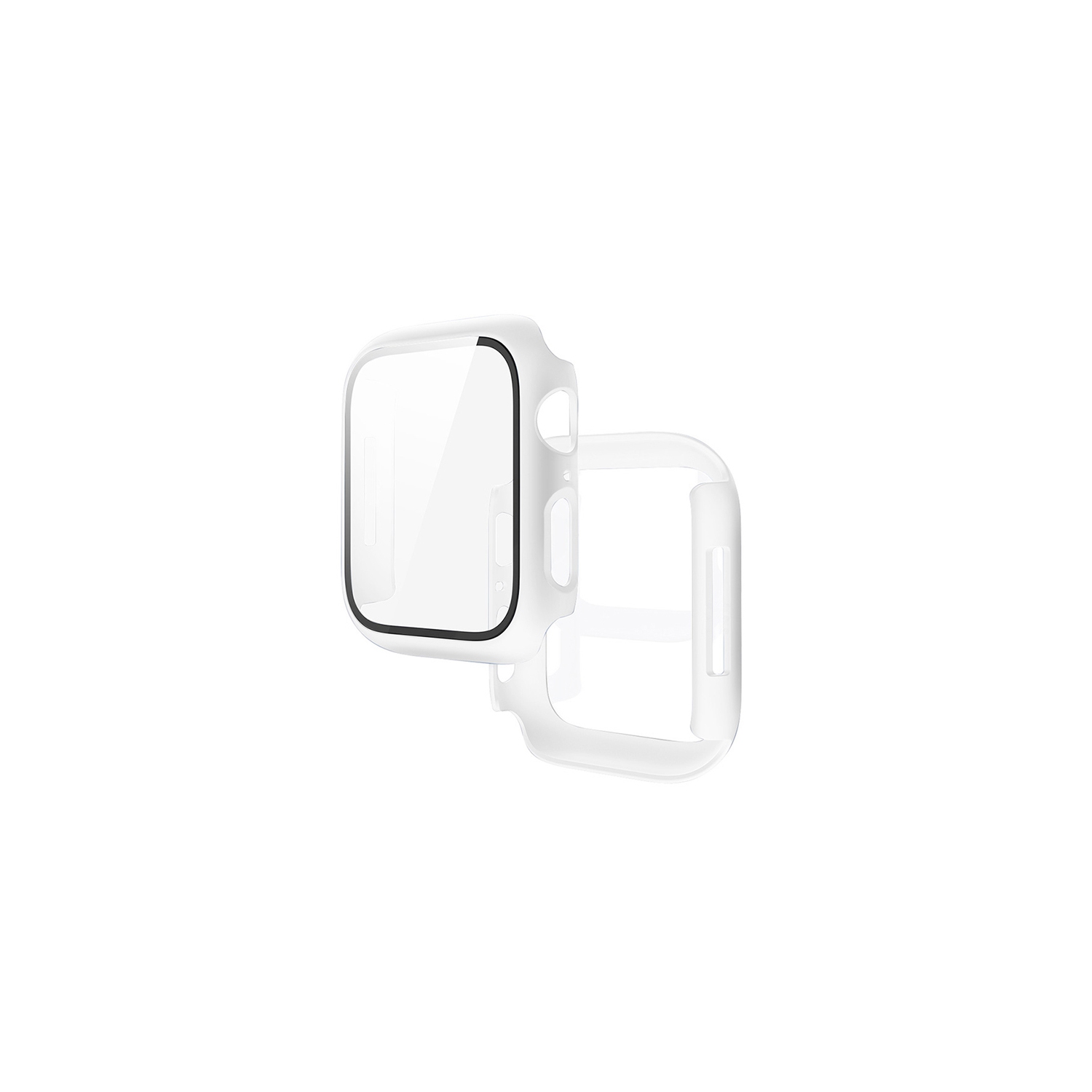 Étui protecteur d'écran tout autour pour Apple Watch Series 9/8/7/SE 2 45&nbsp;mm, étui protecteur d'écran en verre trempé ultramince pour couverture