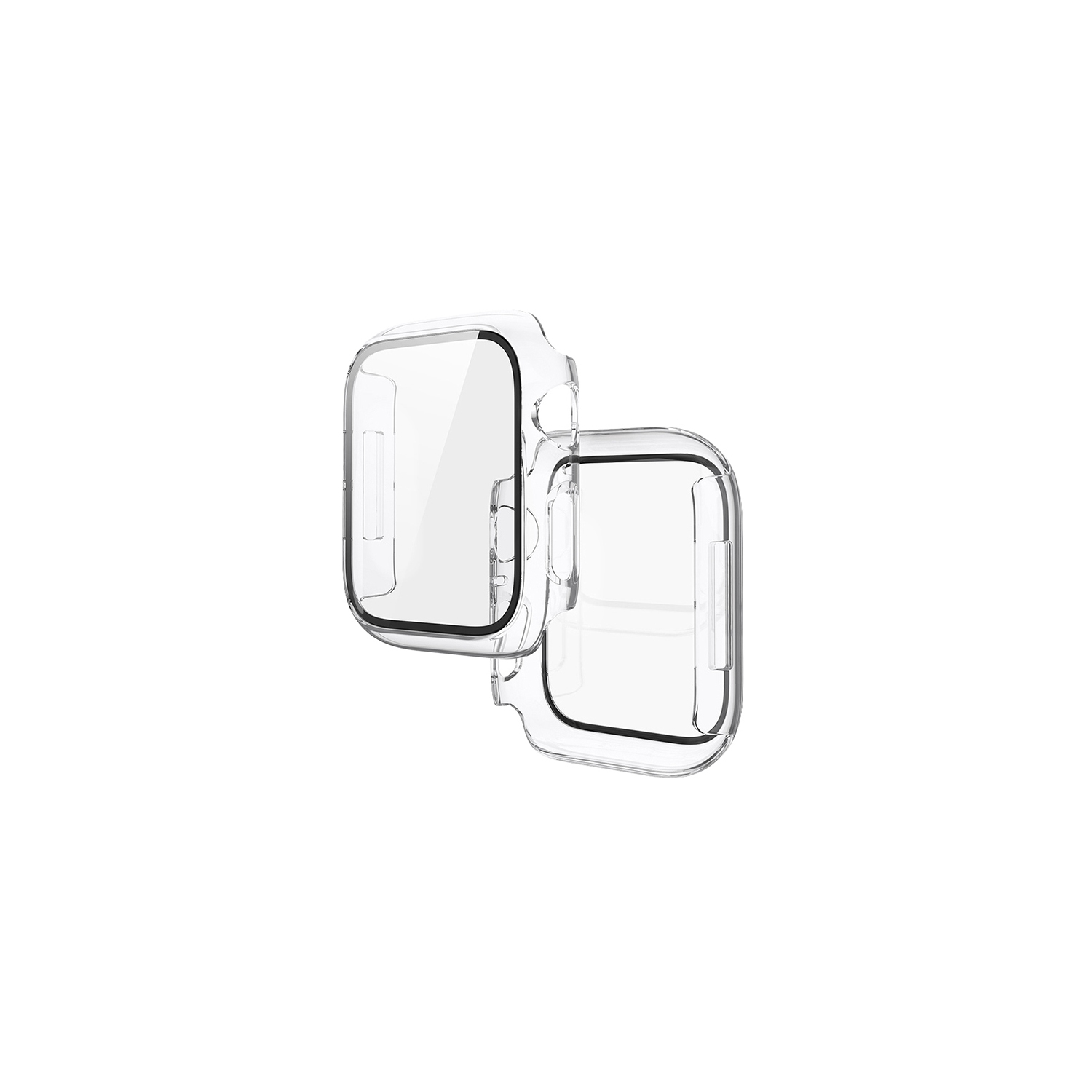 Étui protecteur d'écran tout autour pour Apple Watch Series 9/8/7/SE 2 45&nbsp;mm, étui protecteur d'écran en verre trempé ultramince pour couverture