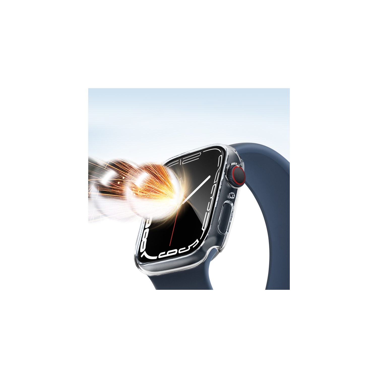 Étui protecteur d'écran tout autour pour Apple Watch Series 9/8/7/SE 2 45 mm, étui protecteur d'écran en verre trempé ultramince pour couverture