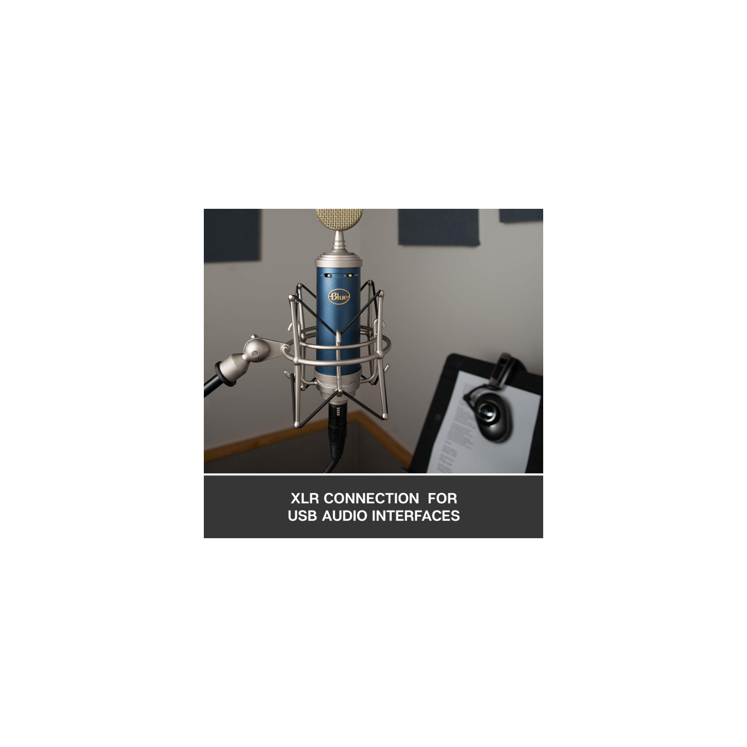 Refurbished - Logitech Blue Bluebird SL XLR Cardioid Condenser Microphone for Pro Recording, Streaming, Podcasting, Gaming, with Shockmount - Blue