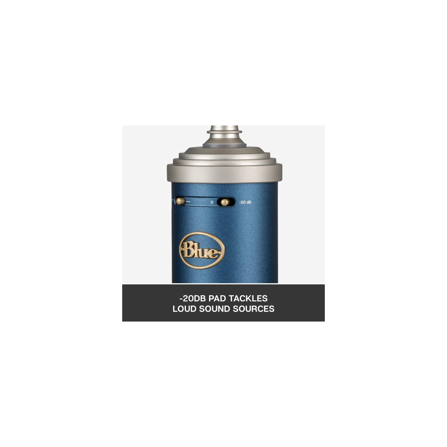 Refurbished - Logitech Blue Bluebird SL XLR Cardioid Condenser Microphone for Pro Recording, Streaming, Podcasting, Gaming, with Shockmount - Blue