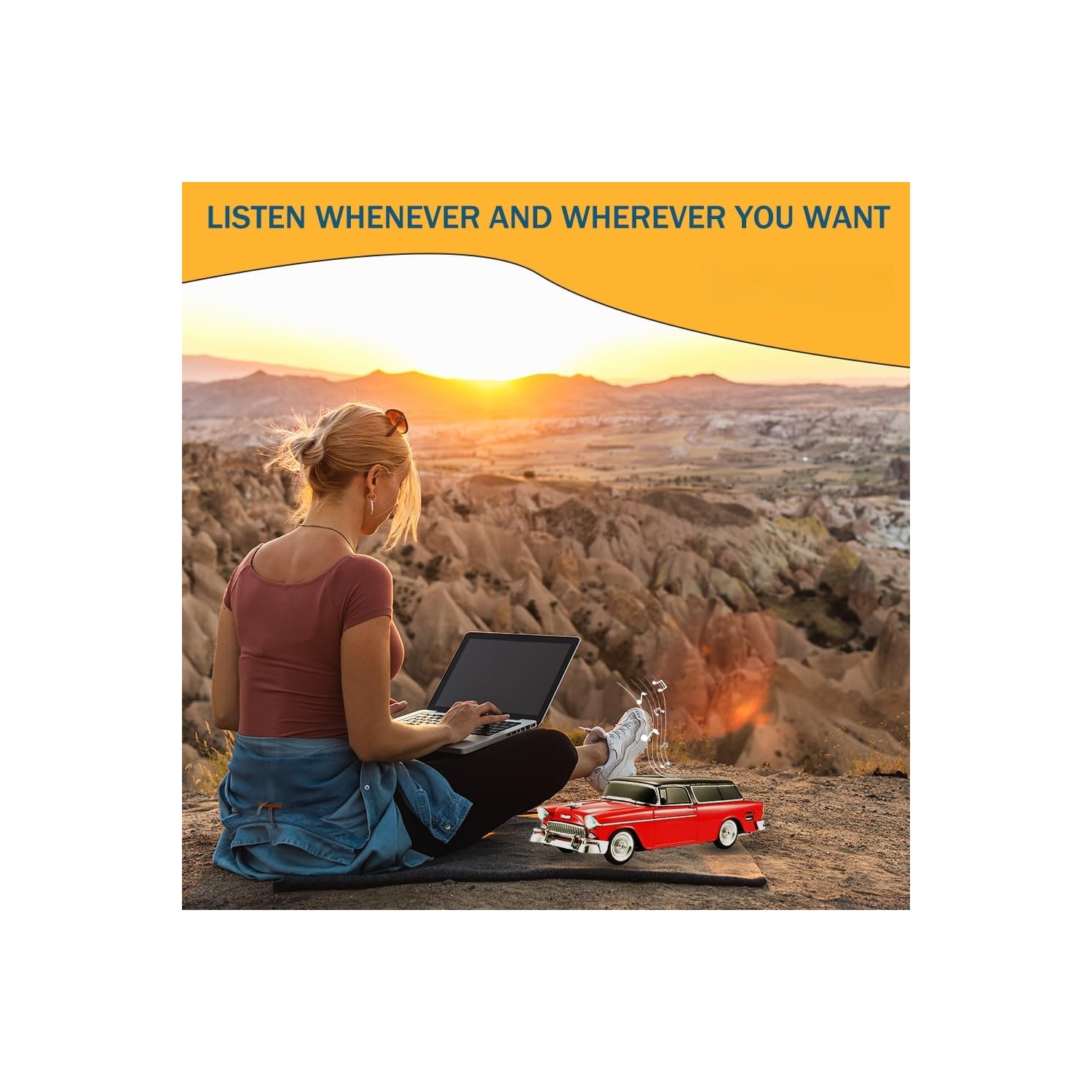 Sedan Bluetooth Speaker – HD Sound, FM Radio, TWS Stereo, LED Party Lights, USB/TF Playback, Hands‑Free Mic – Cool Portable Car Décor for Home,