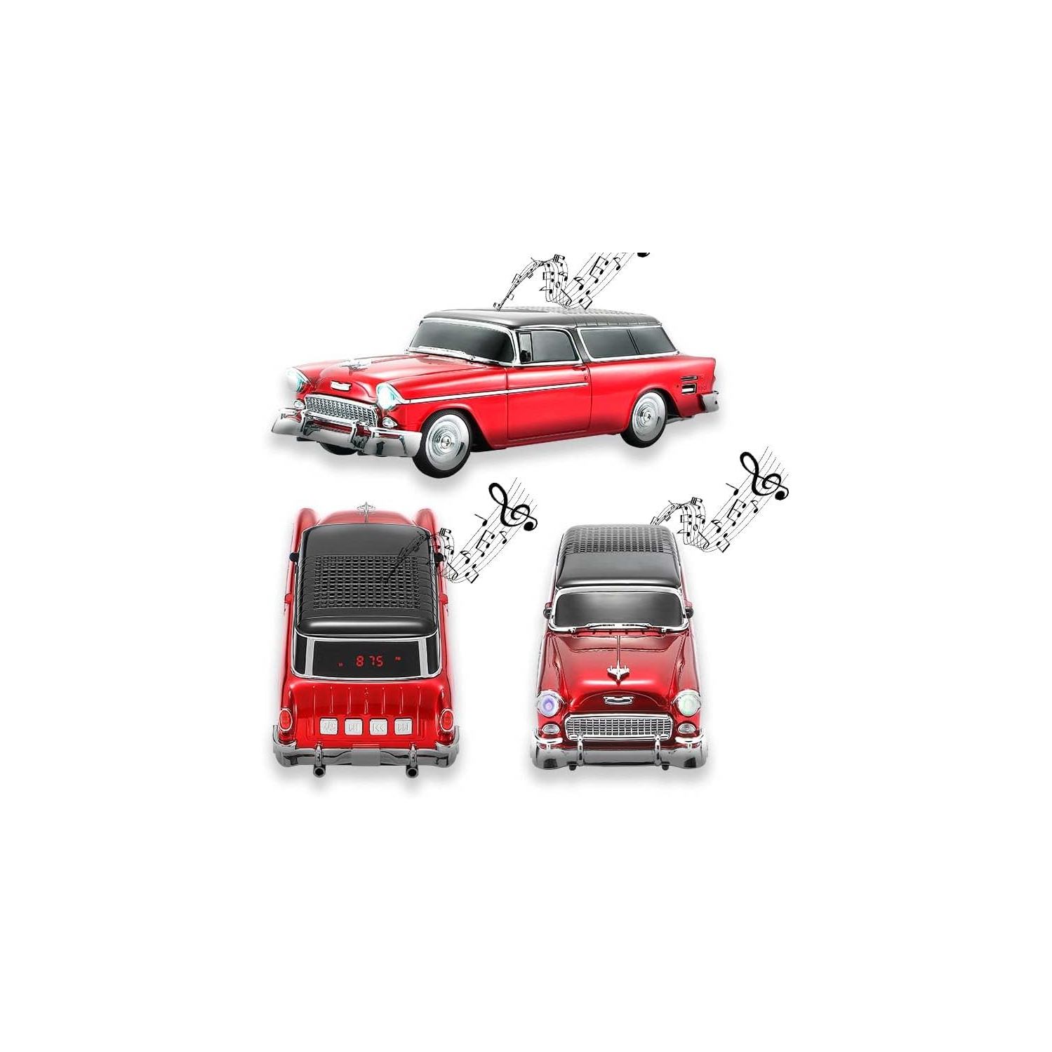 Sedan Bluetooth Speaker – HD Sound, FM Radio, TWS Stereo, LED Party Lights, USB/TF Playback, Hands‑Free Mic – Cool Portable Car Décor for Home,