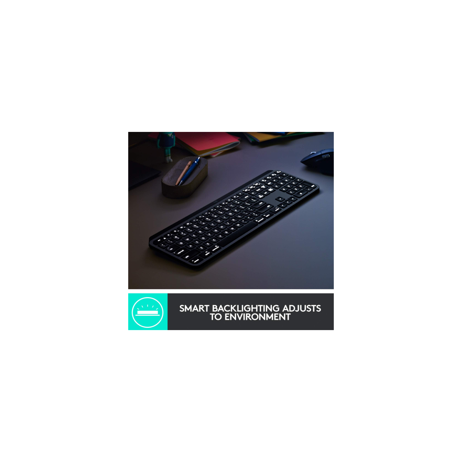 Refurbished - Logitech MX Keys Advanced Wireless Illuminated Keyboard for Mac, Backlit LED Keys, Bluetooth, USB-C, Metal Build, for macOS/iPadOS -