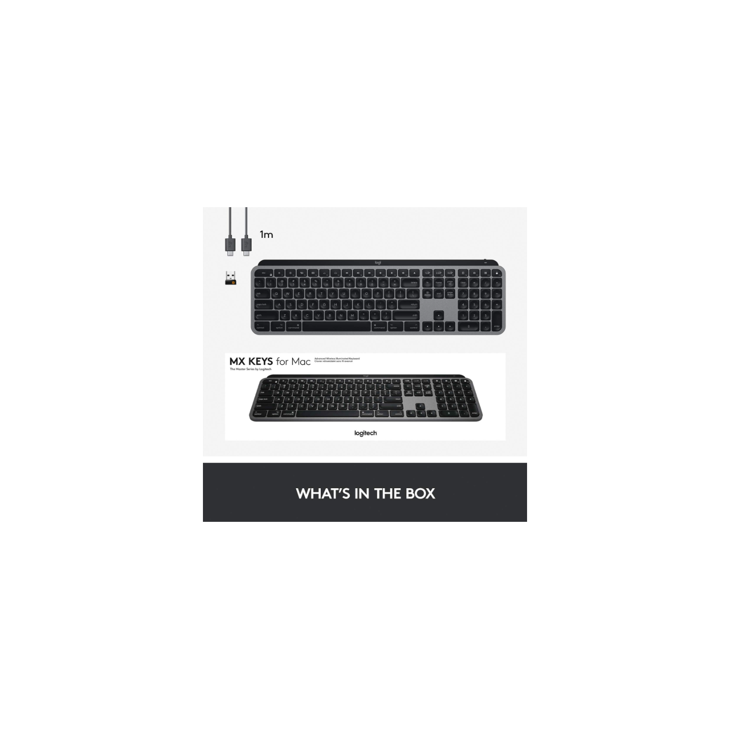 Refurbished - Logitech MX Keys Advanced Wireless Illuminated Keyboard for Mac, Backlit LED Keys, Bluetooth, USB-C, Metal Build, for macOS/iPadOS -