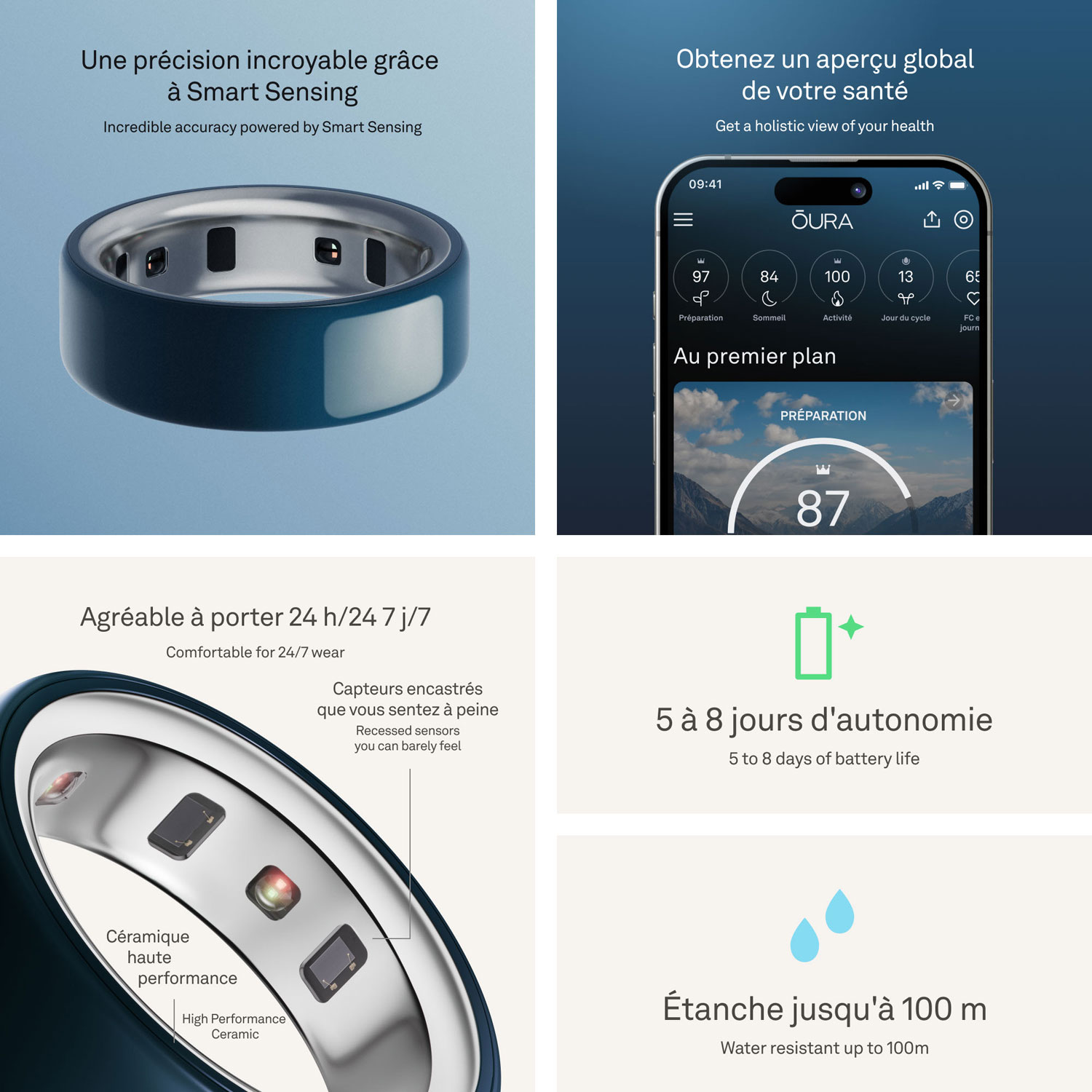 Oura Ring 4 Ceramic Sleep & Fitness Smart Ring - Midnight - Size 10 - Retail Exclusive at Best Buy