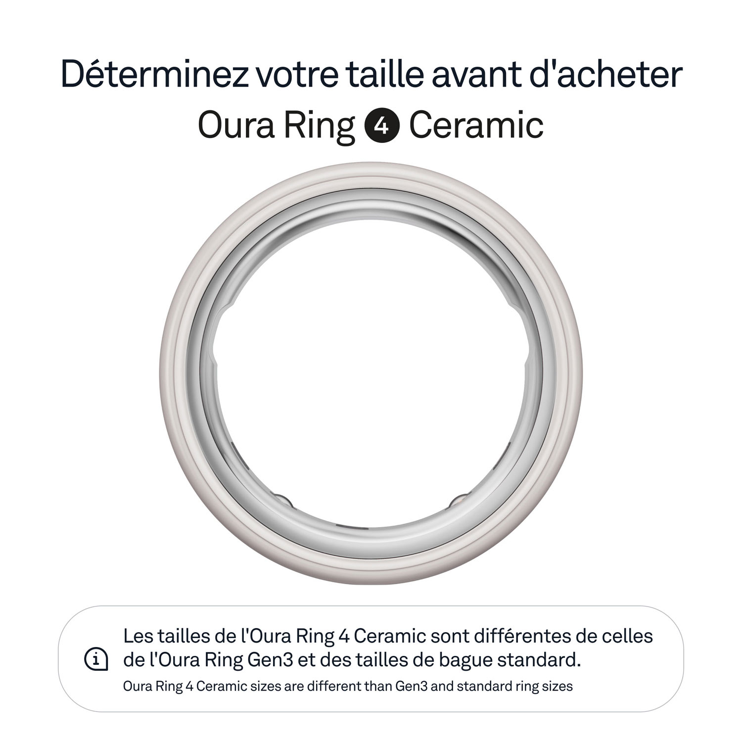 Anneau d'activité et de suivi du sommeil Oura Ring 4 en céramique - Nuage - Taille 14 - Partenariat exclusif de Best Buy