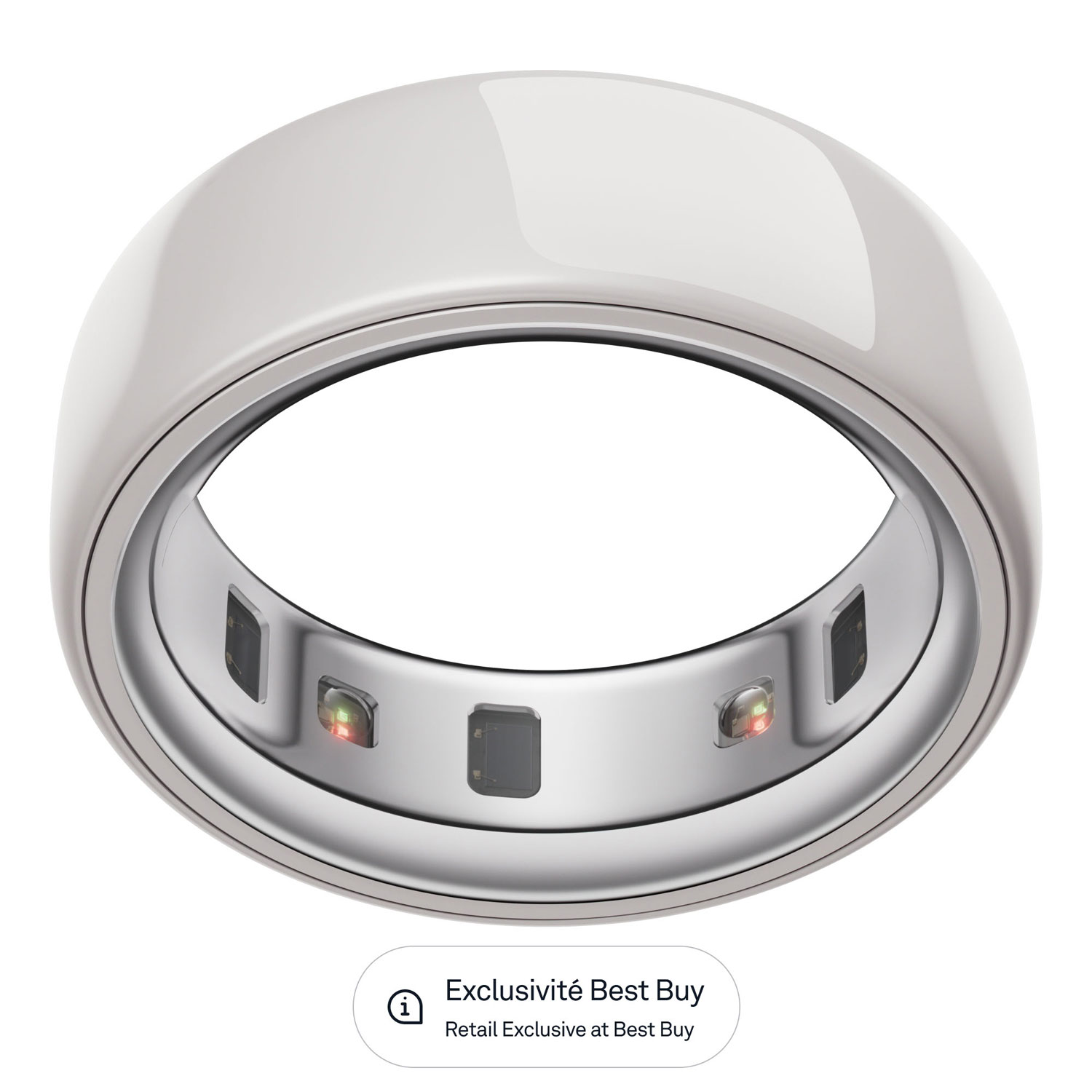 Anneau d'activité et de suivi du sommeil Oura Ring 4 en céramique - Nuage - Taille 15 - Partenariat exclusif de Best Buy