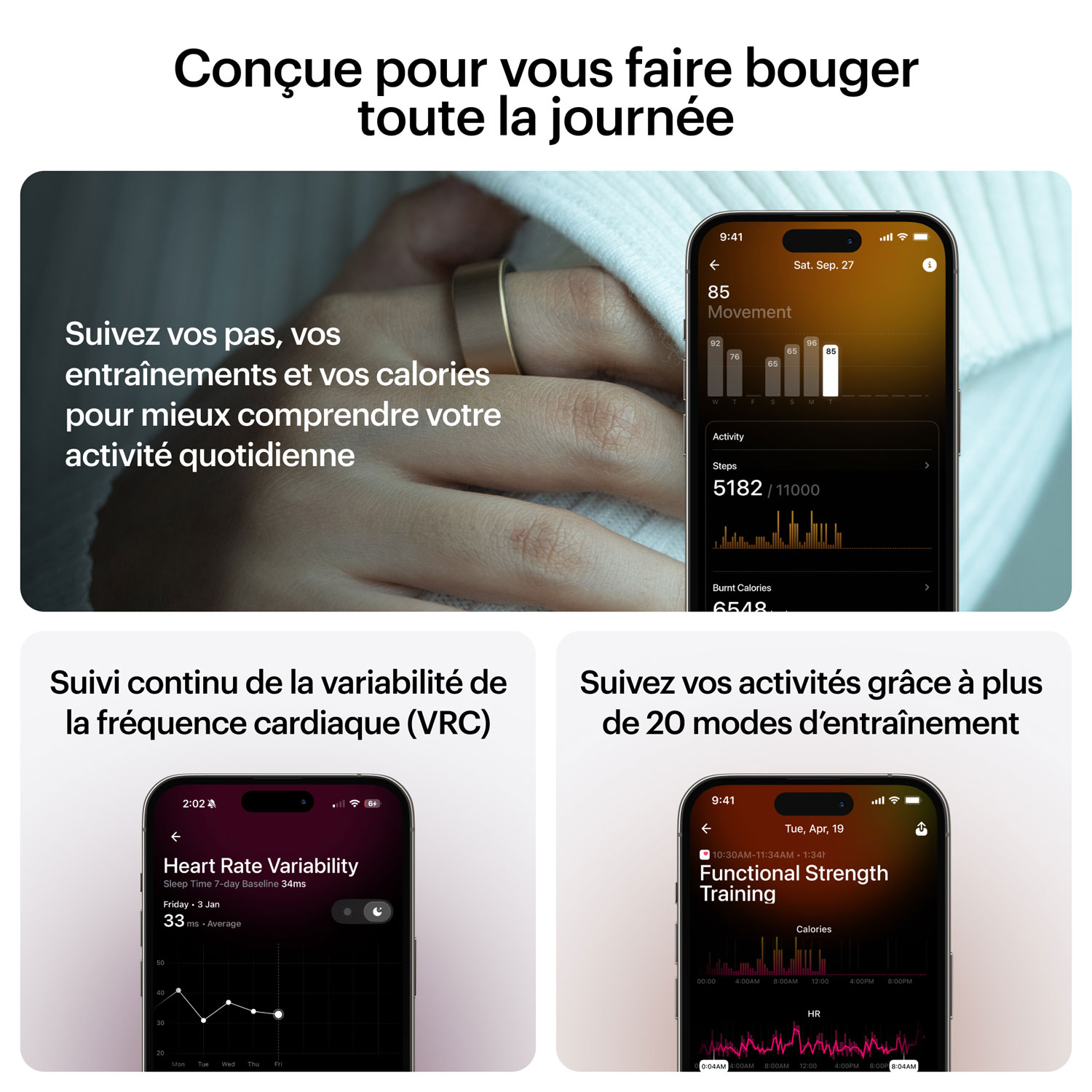 Anneau intelligent pour le sommeil et la mise en forme Ring Air d'Ultrahuman - Taille 6 - Rose doré