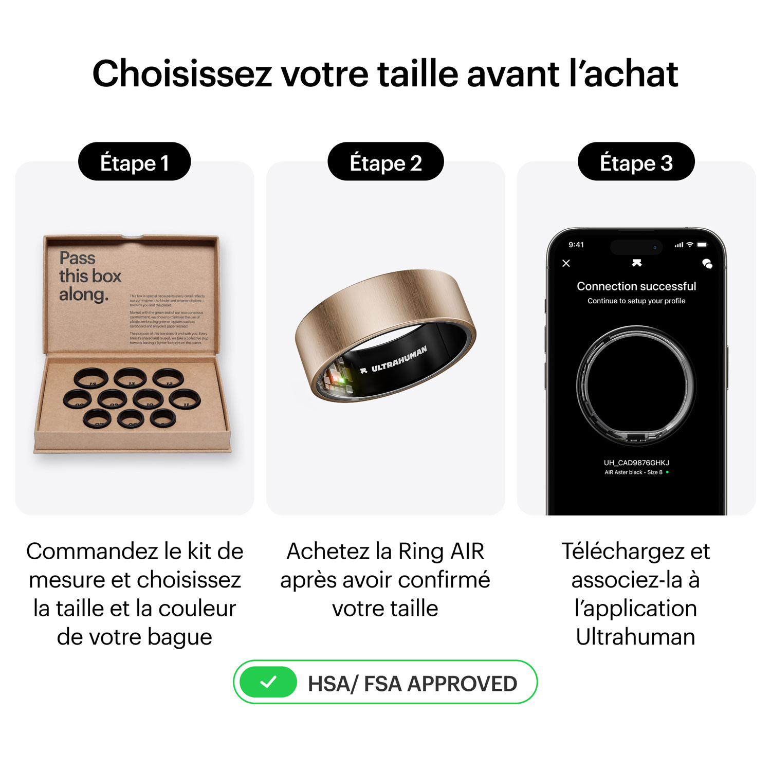 Anneau intelligent pour le sommeil et la mise en forme Ring Air d'Ultrahuman - Taille 6 - Rose doré