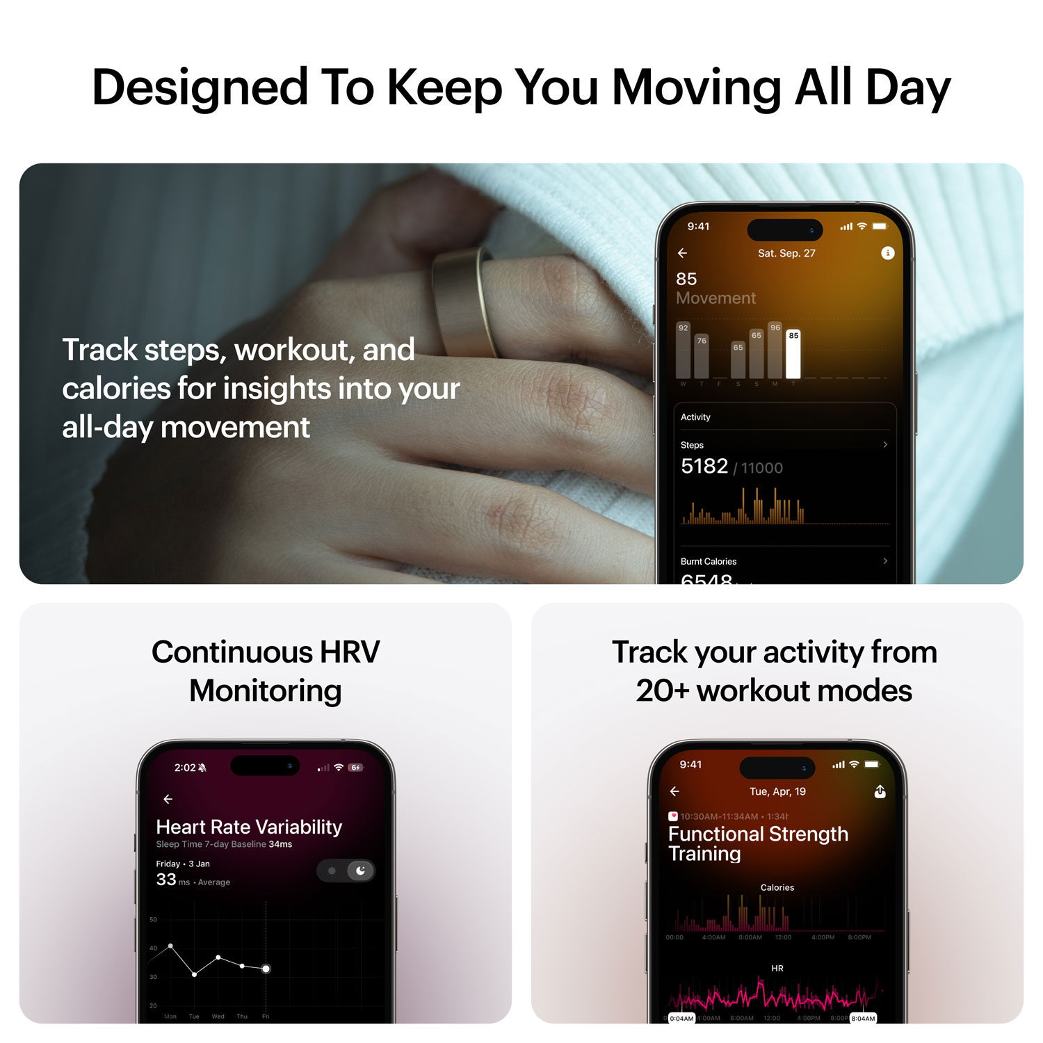 Ultrahuman Ring Air Sleep & Fitness Smart Ring - Size 8 - Rose Gold