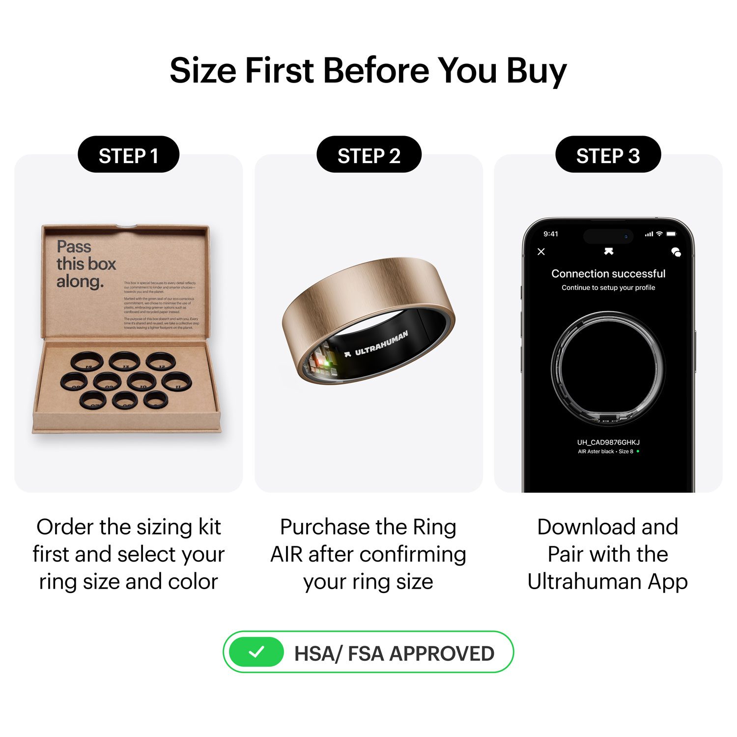 Ultrahuman Ring Air Sleep & Fitness Smart Ring - Size 12 - Rose Gold