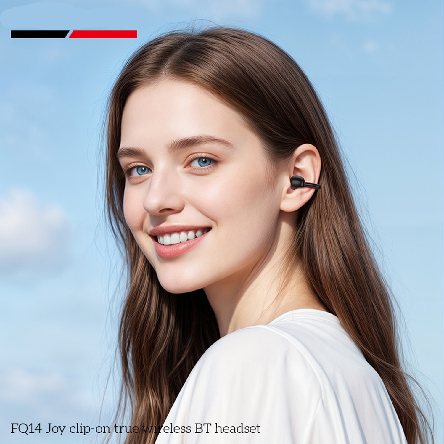 Casque d'écoute Bluetooth 100 % sans fil à pince T1 de BOROFONE, noir