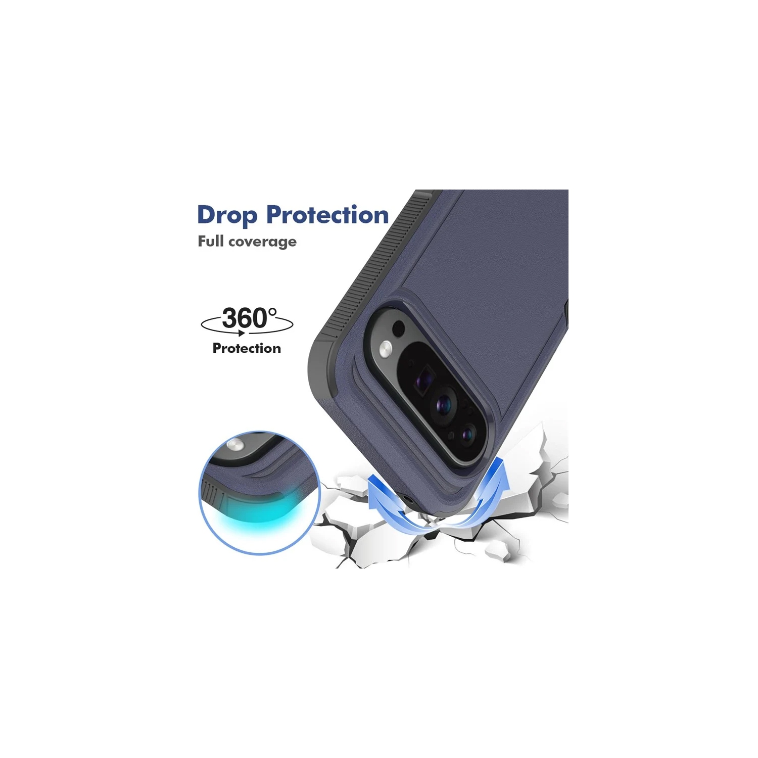 XCRS Google Pixel 10 et Pixel 10 Pro (2025) Étui double couche Comm robuste, robuste, Tuff Cover