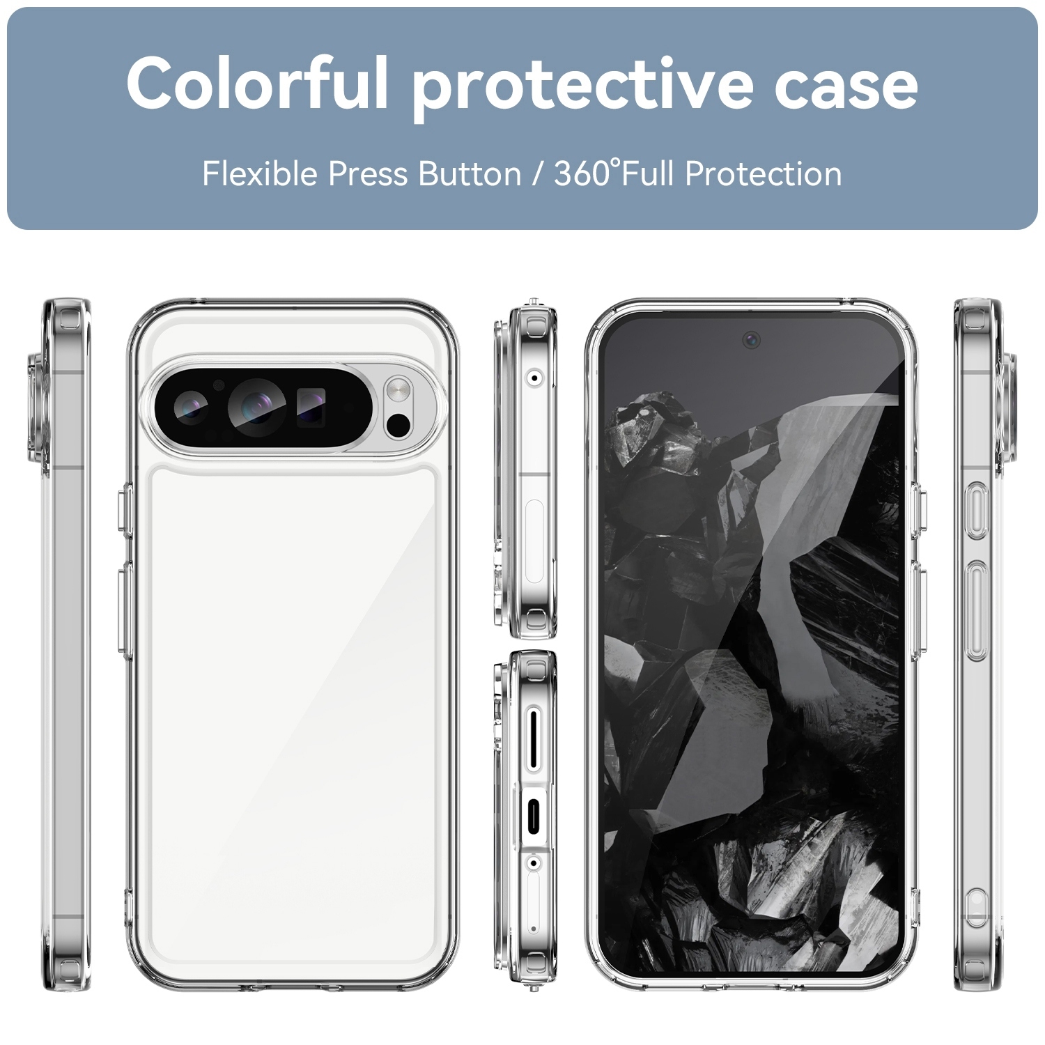 XCRS Clear Fitted Case Transparent Cover Acrylic Hardshell Case for Google Pixel 10 Pro XL