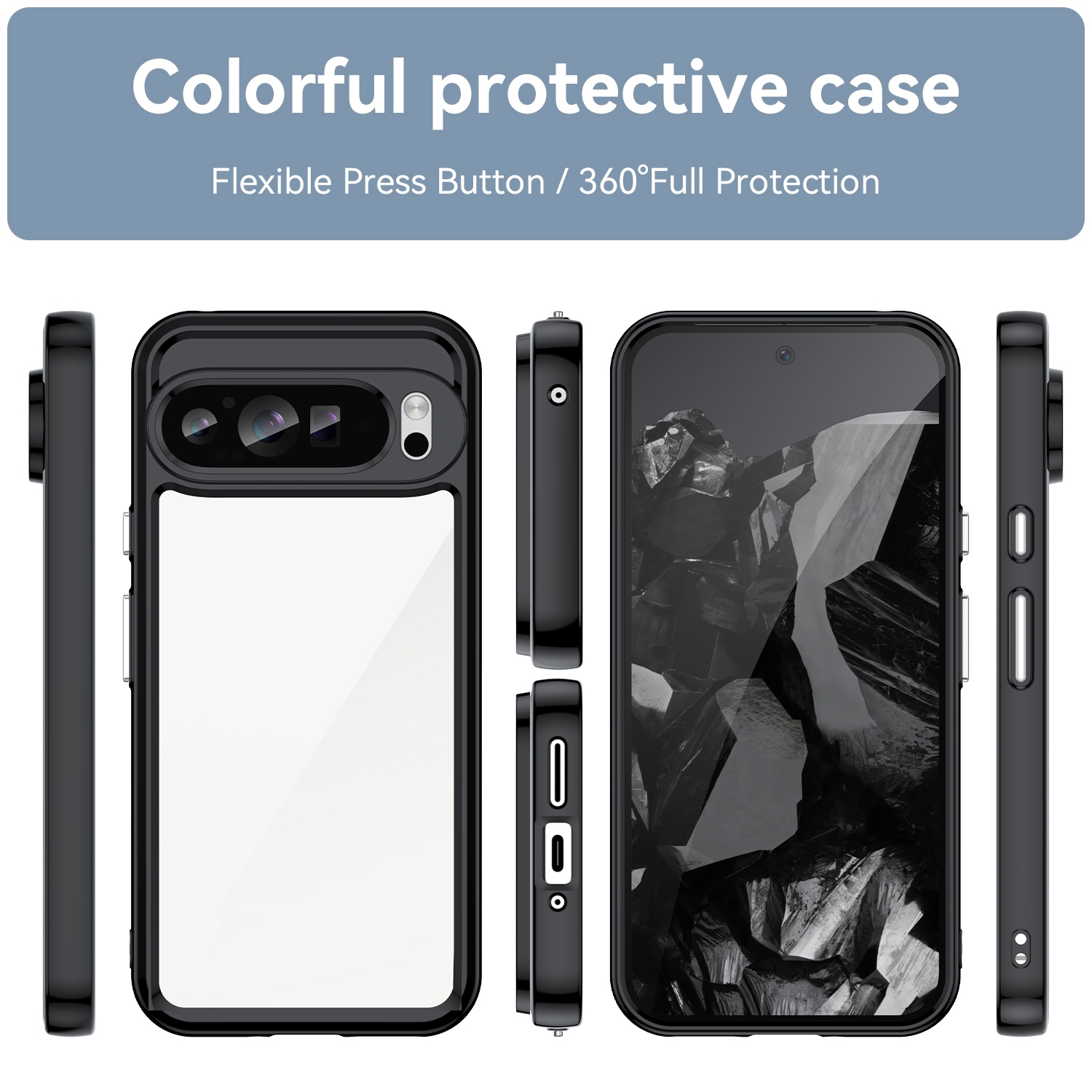 Étui ajusté transparent en acrylique de XCRS pour Pixel 10 et Pixel 10 Pro de Google