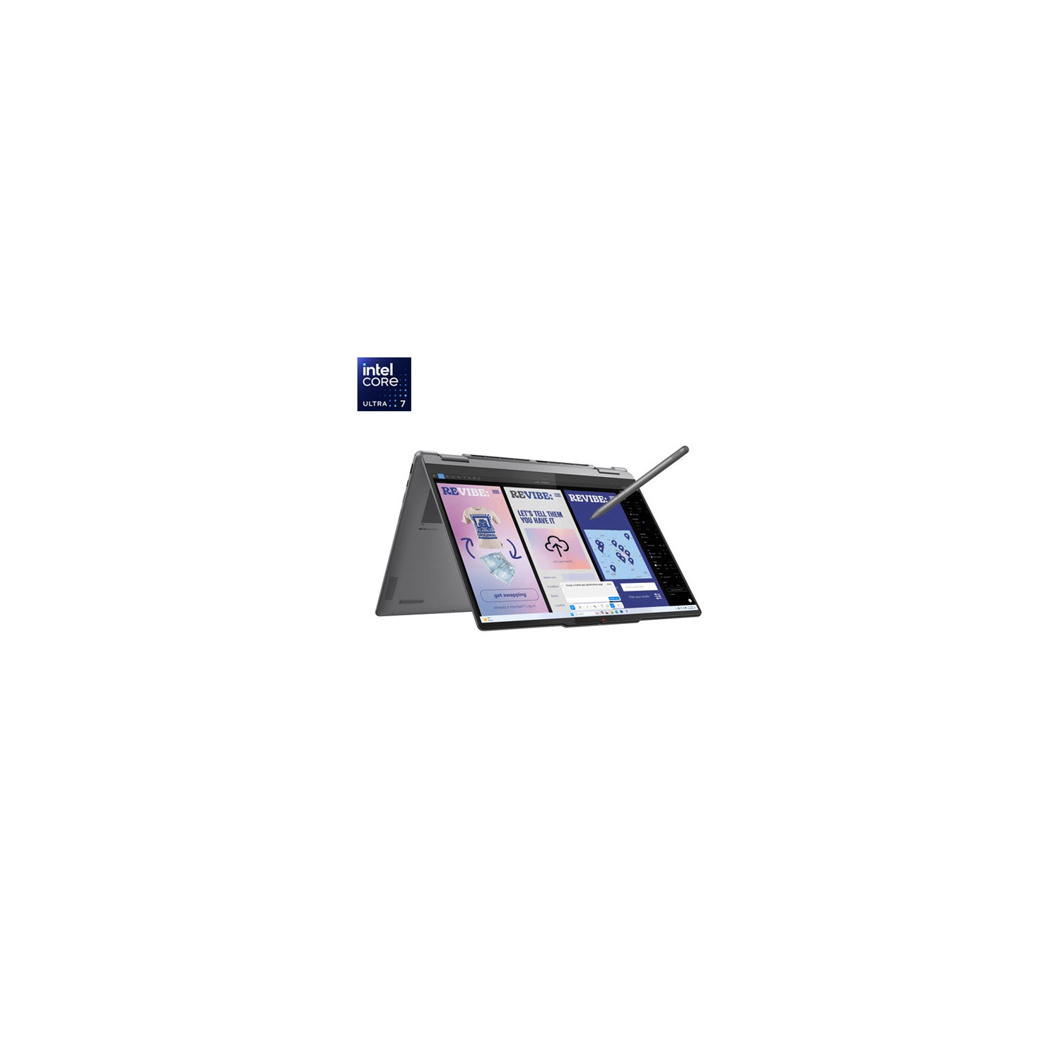 Remis à neuf -&nbsp;Portable 2-en-1 à écran tactile de 14&nbsp;po Yoga 7i de Lenovo avec Copilot+ - Gris lunaire (Core Ultra 7 256&nbsp;V d'Intel/RAM