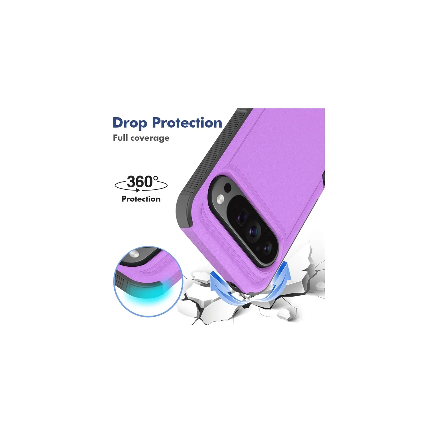 XCRS Google Pixel 10 Pro XL Étui double couche robuste Comm, robuste, Tuff Cover