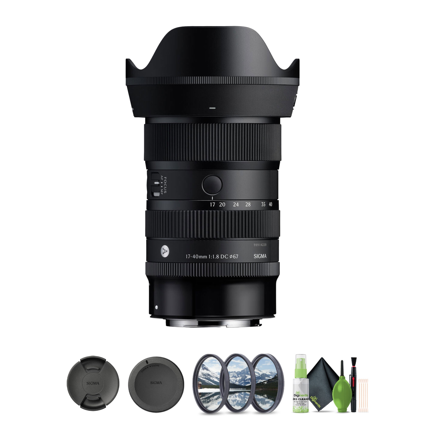 Sigma 17-40mm f/1.8 DC Art Lens with Filter and Tabletop Tripod Bundle