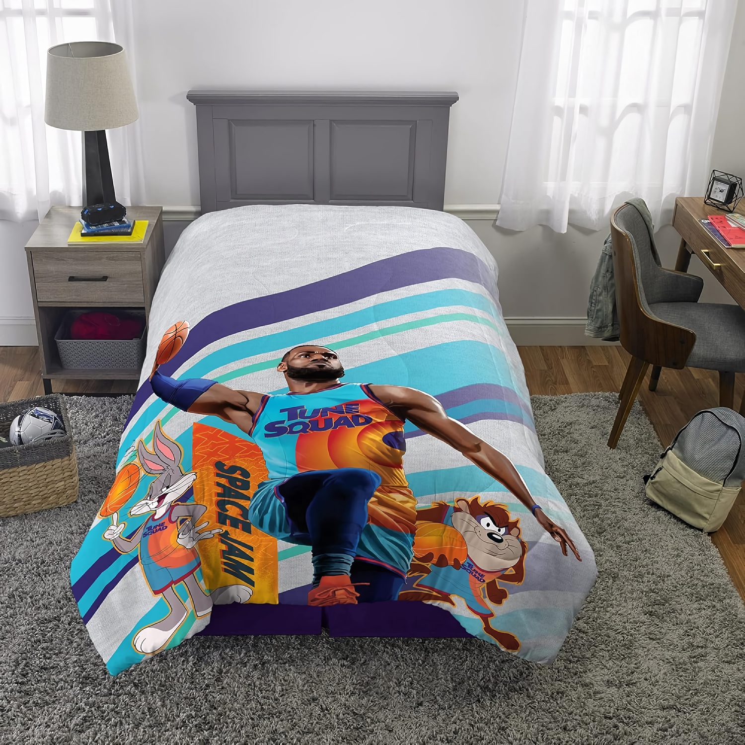 Kids Twin/Full Size Comforter, 72 x 86 inch Soft Microfiber Reversible Comforter for Twin, Full Size Bed