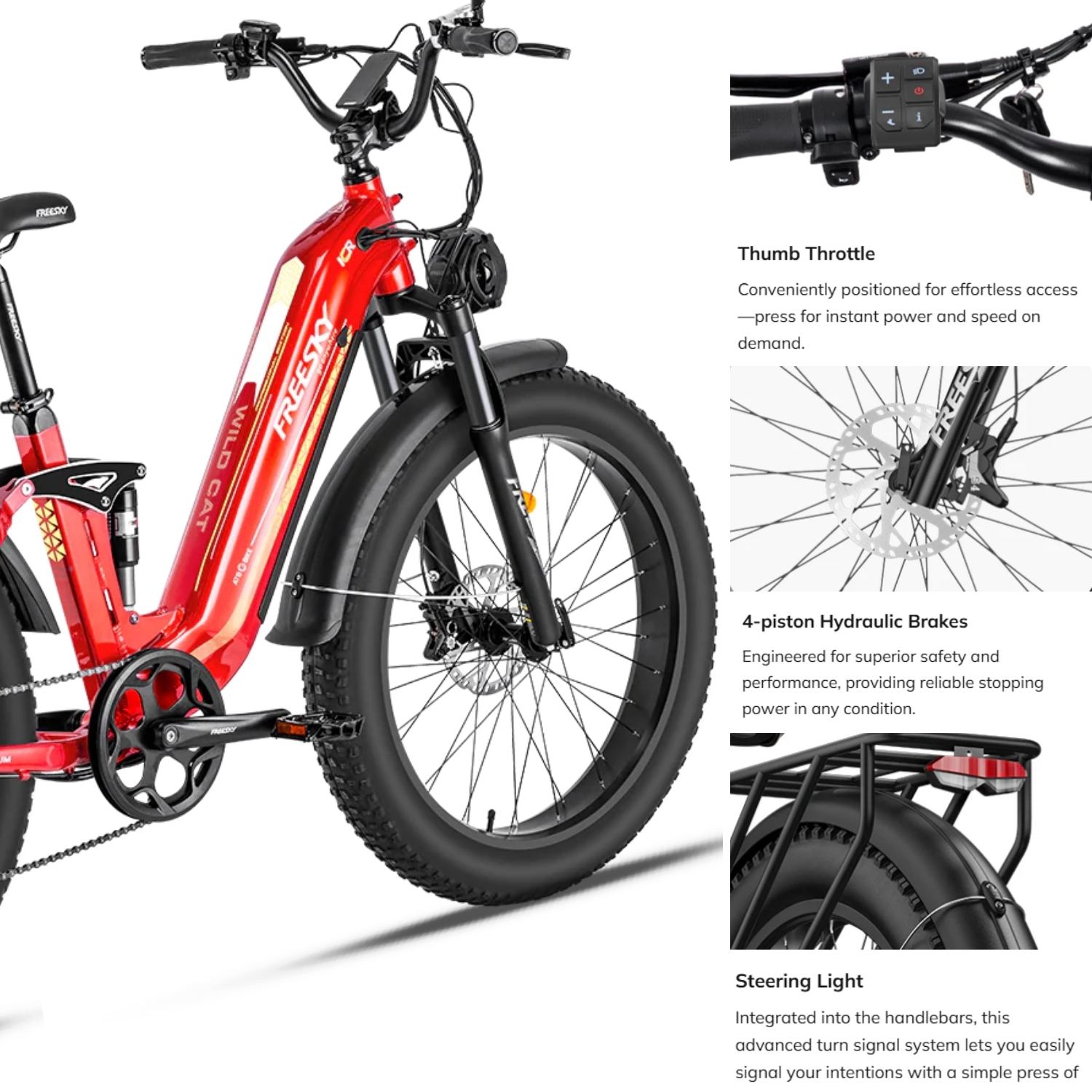 Wild Cat ProEbike|Power MoTor 1000W| SAMSUNG Cells Lithium Battery Tested |Long Range Up To 105 Miles|Max Speed 35 MPH|Safe Hydraulic Disc Brake|LCD