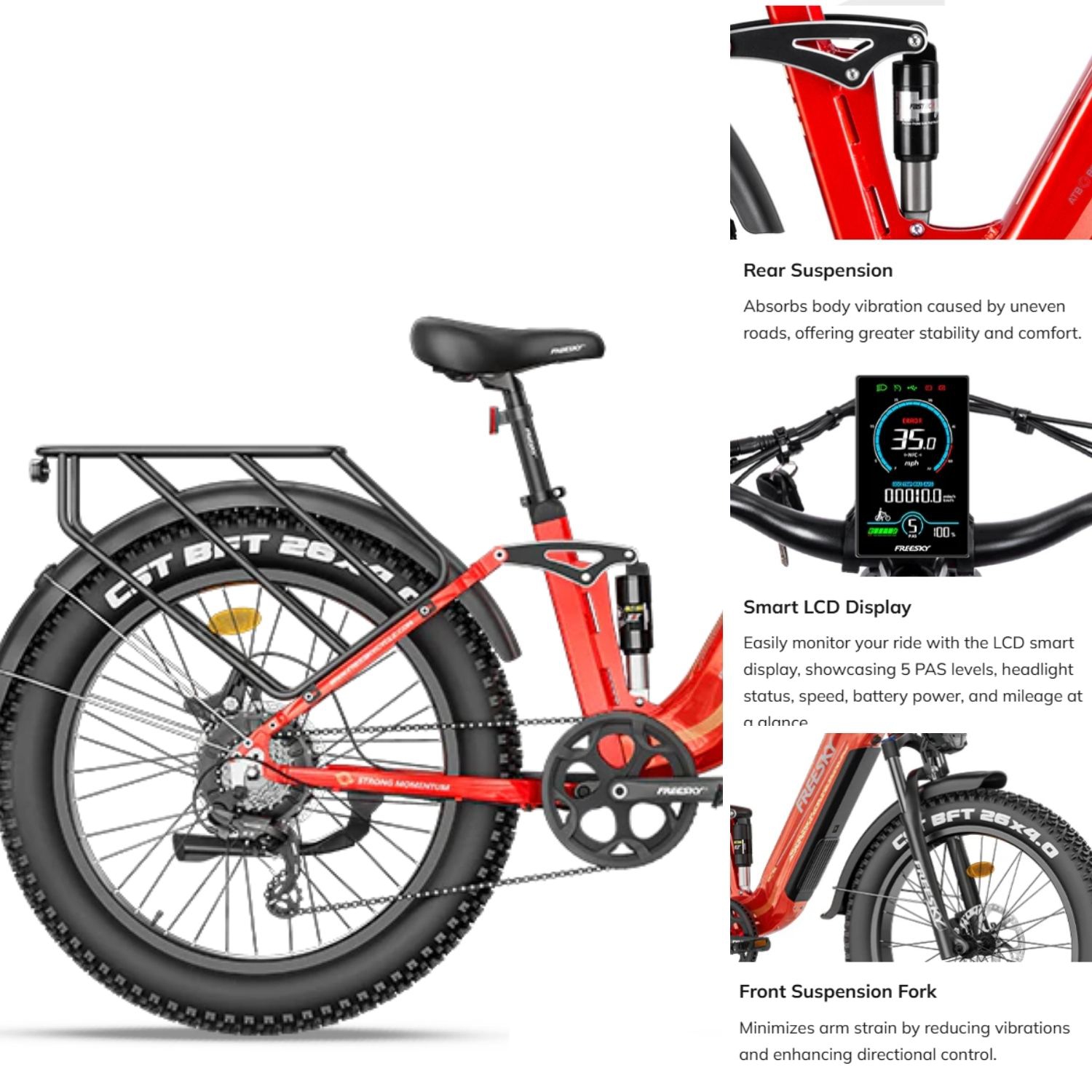 Wild Cat ProEbike|Power MoTor 1000W| SAMSUNG Cells Lithium Battery Tested |Long Range Up To 105 Miles|Max Speed 35 MPH|Safe Hydraulic Disc Brake|LCD