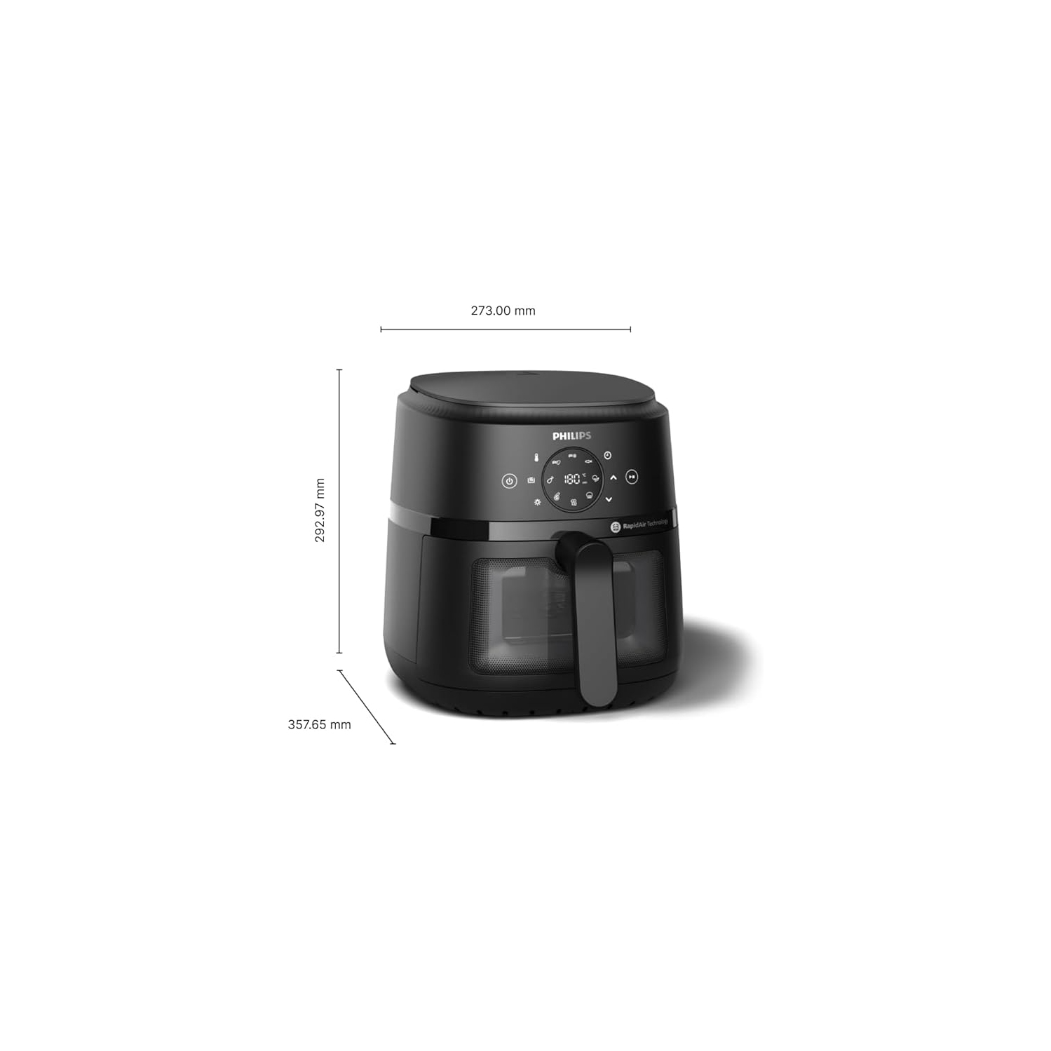 Philips 2000 Series Airfryer - 4.4 qt Pan, 13 Cooking Functions, RapidAir Technology, Healthy Cooking with 90% Less Fat, Efficient & Fast (NA220/00)