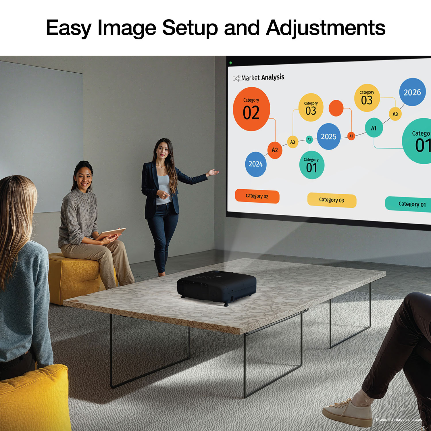 Projecteur d'entreprise DEL HD 1080p Pro EX9270 d'Epson