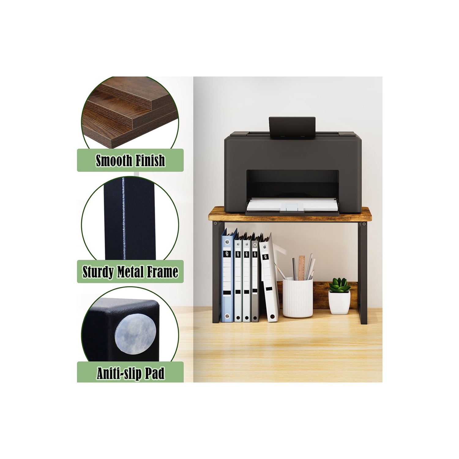 axGear Kitchen Countertop Organizer Cabinet Shelf Office Desktop Riser Printer Stand