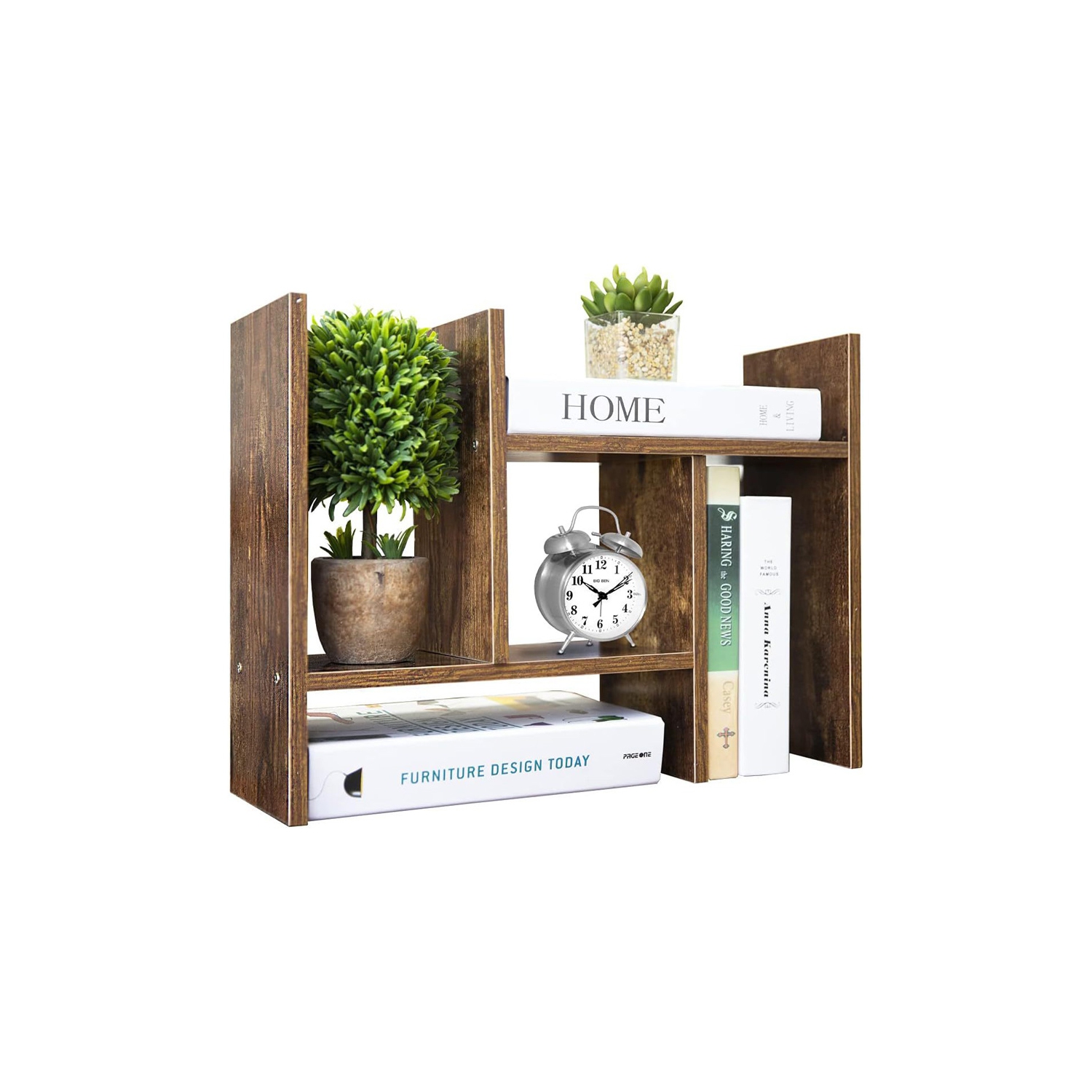 Table bibliothèque ajustable en bois d'AxGear Office Home avec organisateur de bureau