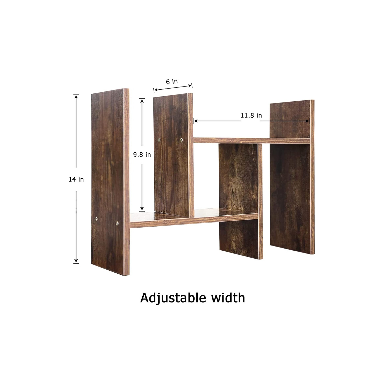 Table bibliothèque ajustable en bois d'AxGear Office Home avec organisateur de bureau