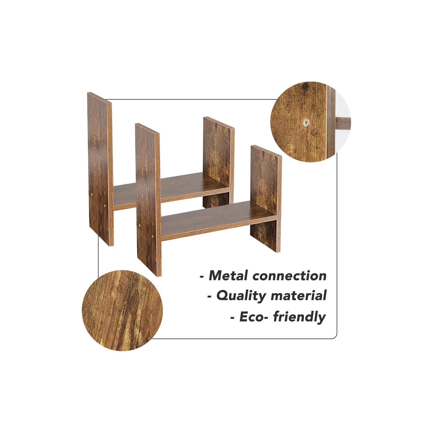 Table bibliothèque ajustable en bois d'AxGear Office Home avec organisateur de bureau