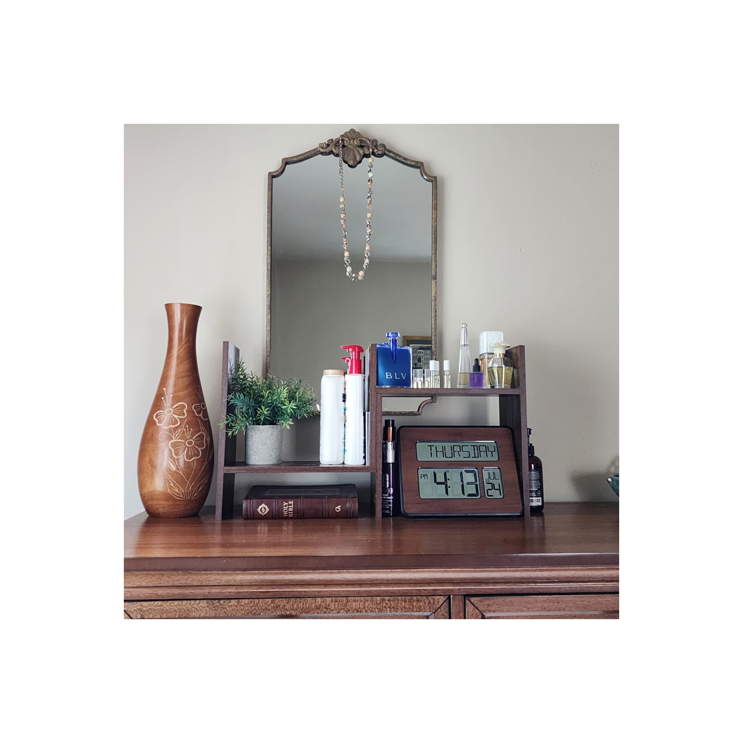 Table bibliothèque ajustable en bois d'AxGear Office Home avec organisateur de bureau