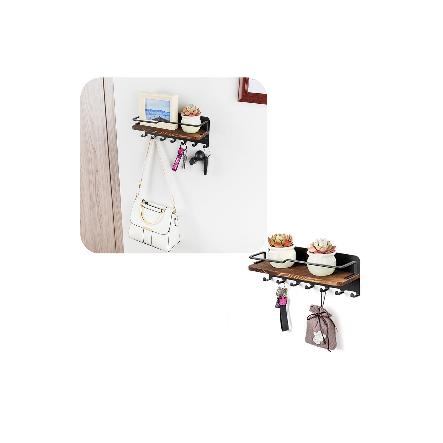 Porte-clés mural pour porte-clés 7 d'AxGear, range-courrier, support pour tablette, portemanteau