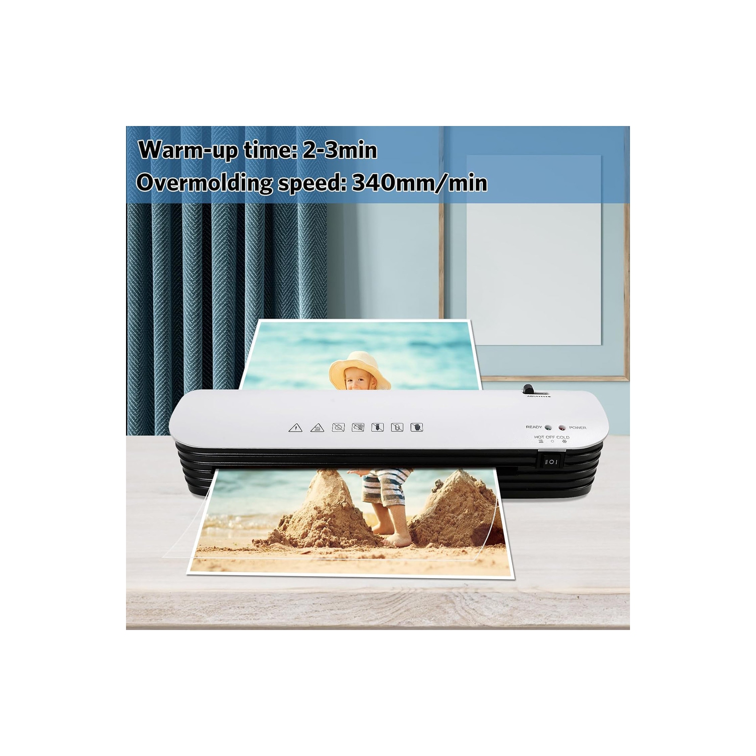 Laminateur portatif à chaud et froid A4 format lettre d'AxGear pour machine à plastifier le bureau à domicile