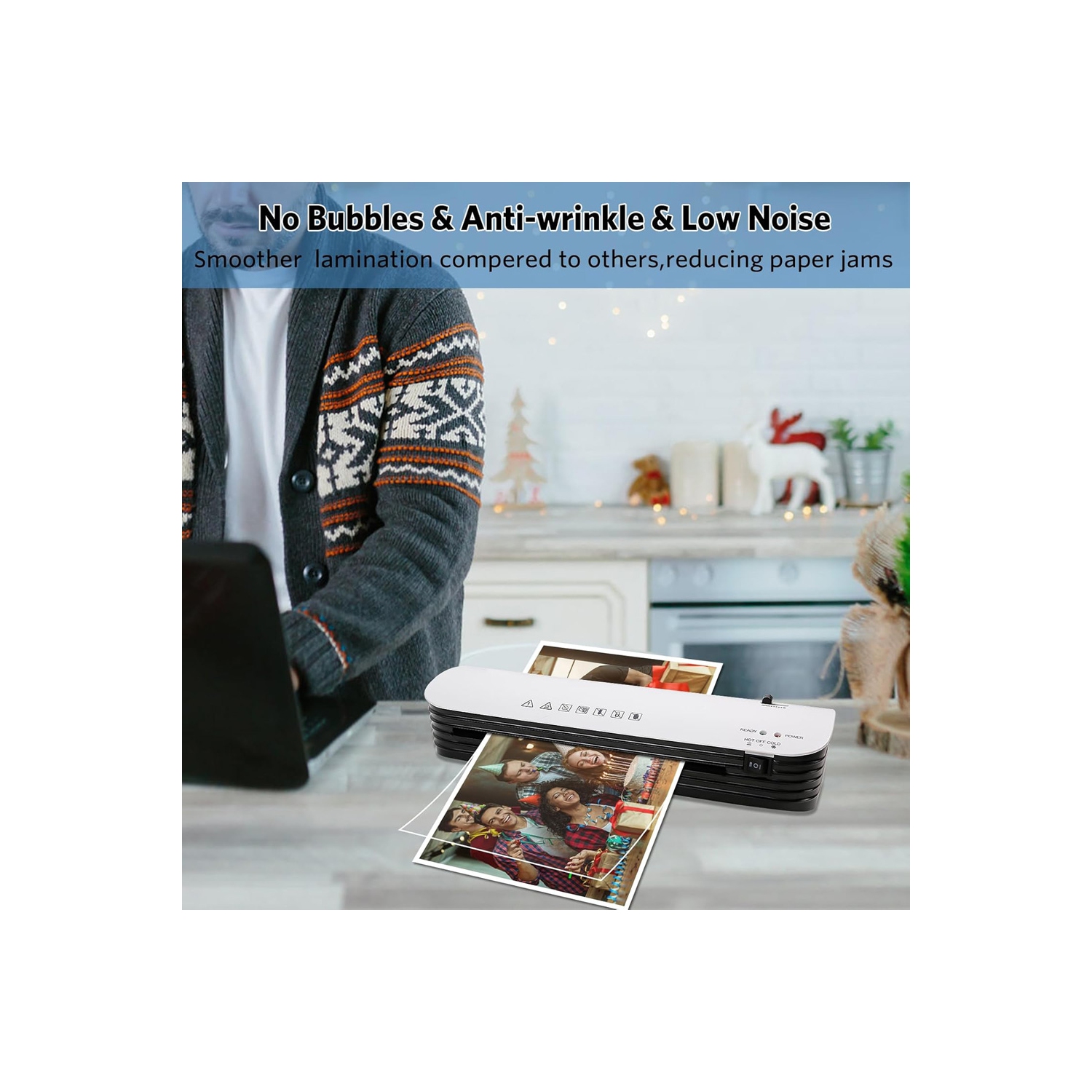 Laminateur portatif à chaud et froid A4 format lettre d'AxGear pour machine à plastifier le bureau à domicile