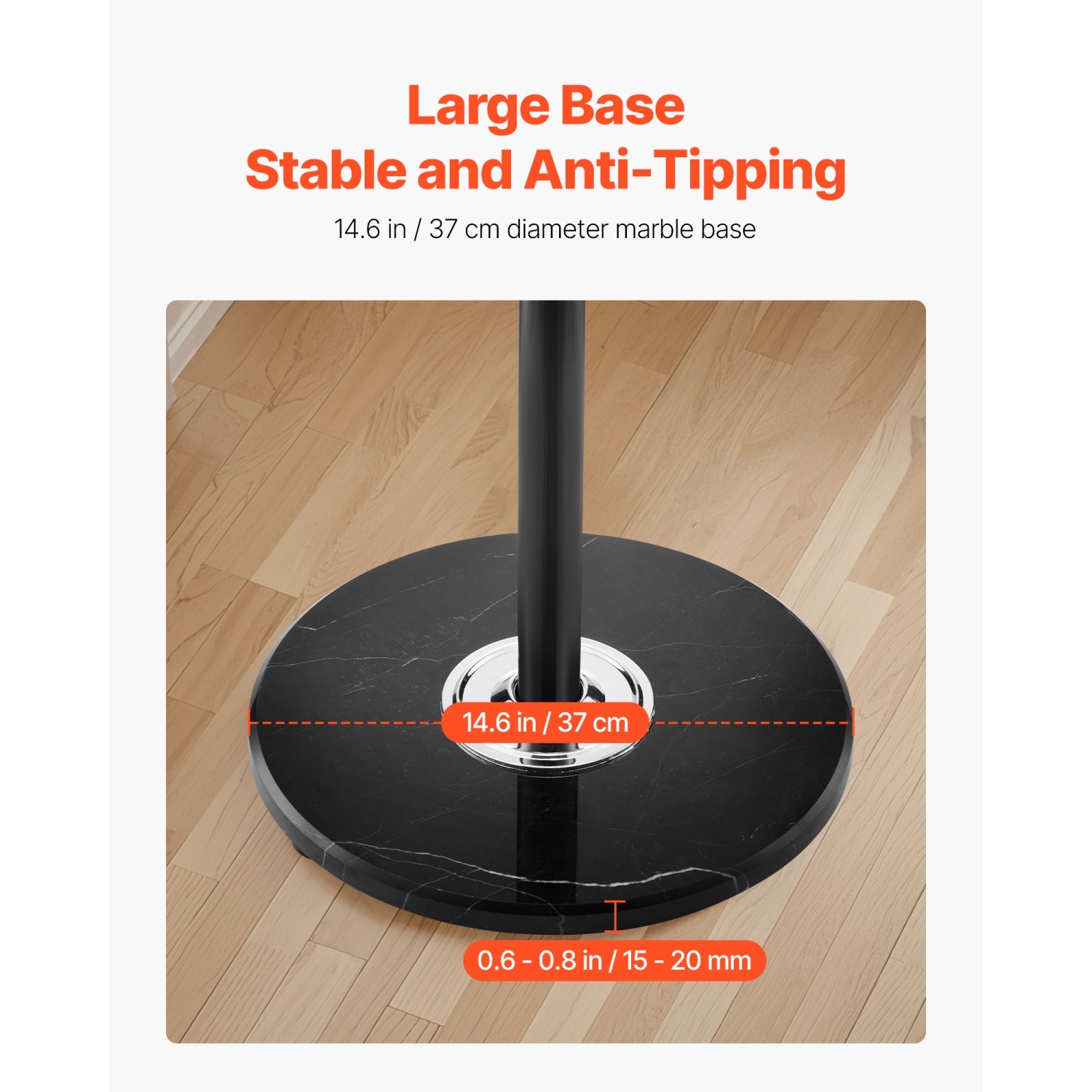 Portemanteau autonome à 14 crochets VEVOR, porte-manteaux en métal avec porte-parapluie, base en marbre stable, portemanteau pour entrée, chambre,