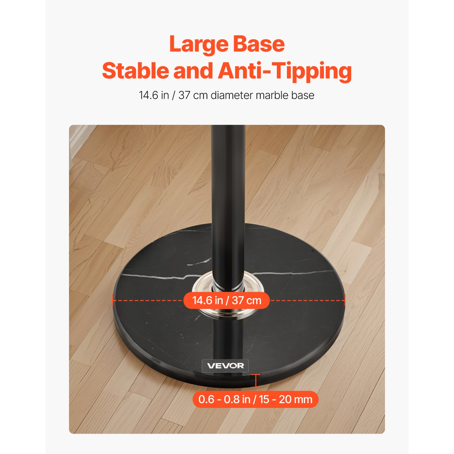 Portemanteau autoportant VEVOR 6 crochets, porte-manteaux avec base en marbre stable, portemanteau autonome pour entrée, chambre, bureau, salon,