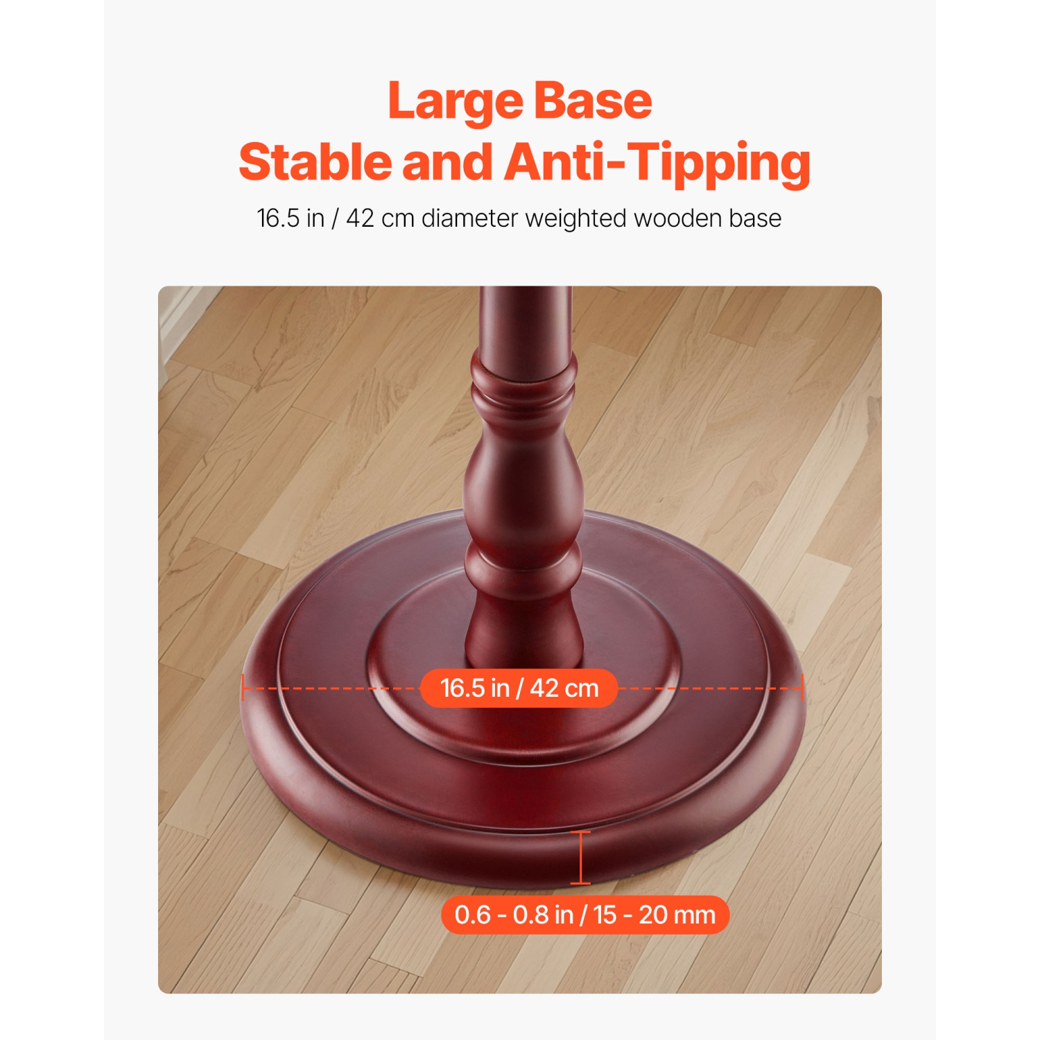 Portemanteau autoportant VEVOR 11 crochets, porte-manteaux en bois avec base lestée, portemanteau autonome pour entrée, chambre, salon, cintre moderne