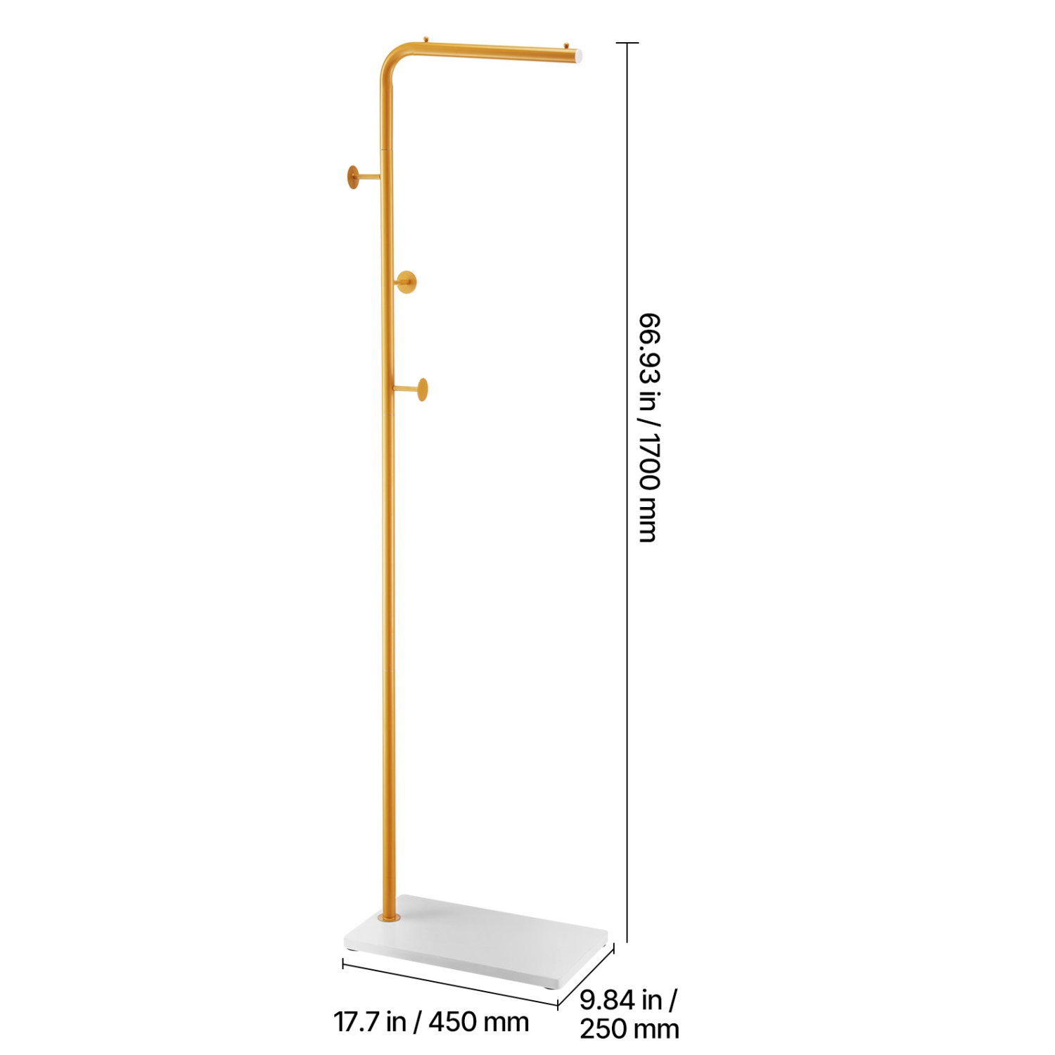 Portemanteau à 3 crochets ronds VEVOR, porte-manteaux autonome avec base en pierre à quartz, portemanteau autonome pour entrée, chambre, salon,