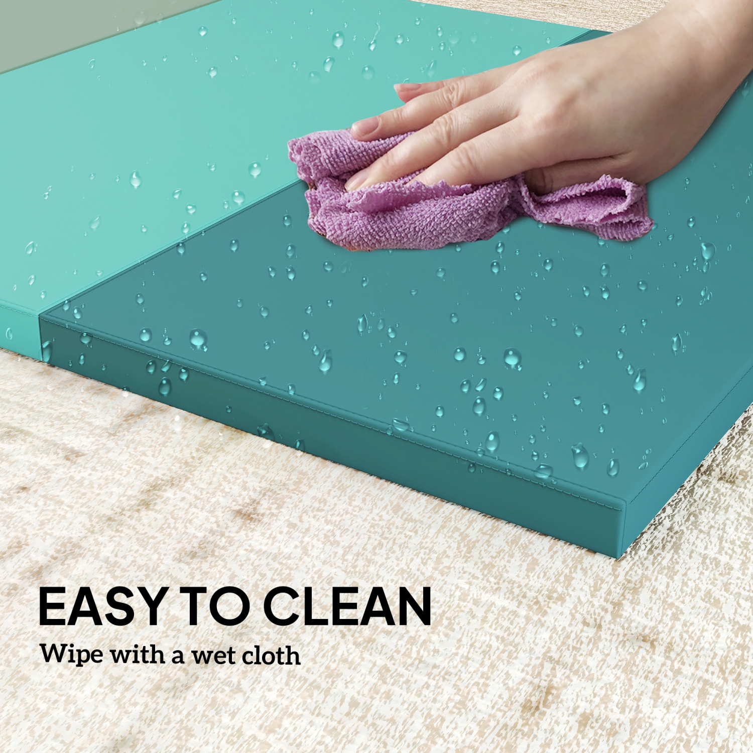 Tapis de gymnastique pliable 6&nbsp;pi de Soozier, tapis d'exercice épais avec poignées de transport pour entraînement aérobique de yoga à domicile,