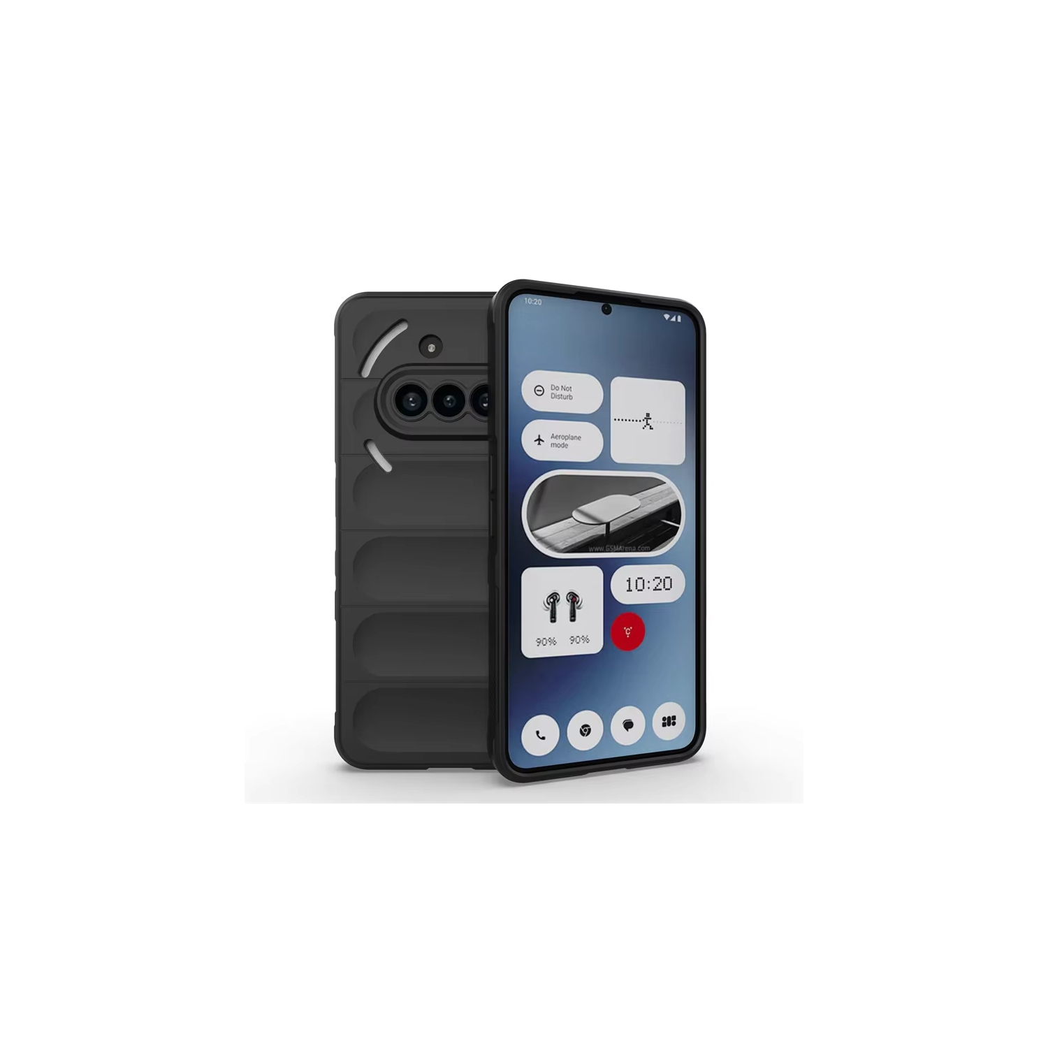 Skin Feeling Flexible Silicone Case for Nothing Phone 3a Protective Cover - Black