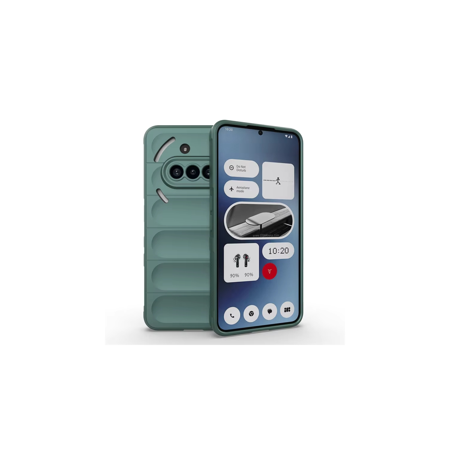 Étui en silicone souple Skin Feeling pour Nothing Phone 3a Couverture de protection - Vert