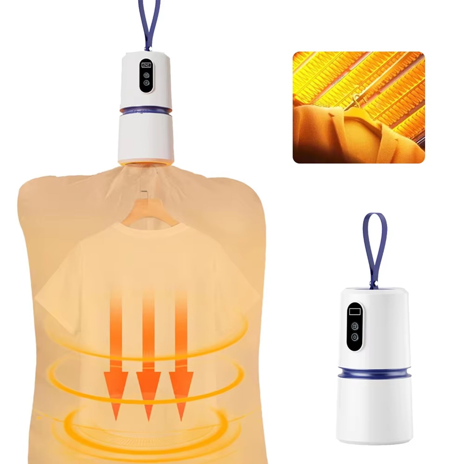 Souffleuse à air pliante Sèche-linge 8 engrenages à minuterie avec circulation de chauffage à 360° pour l'utilisation dans une résidence