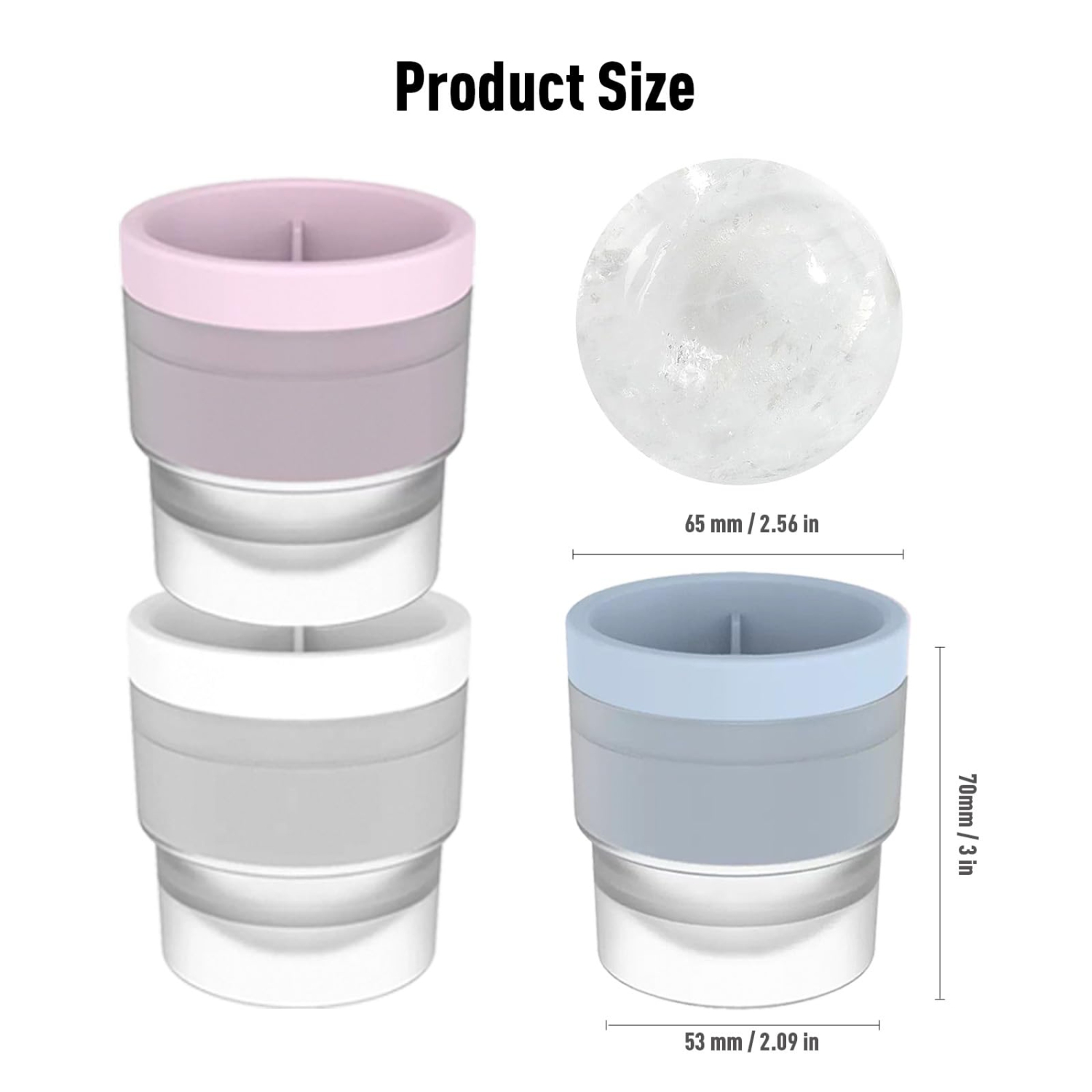 Grands moules à boule de glace 6 PCS, bacs à glaçons sphériques en silicone pour whisky, cocktails, boissons froides - Machine à glaçons allant au