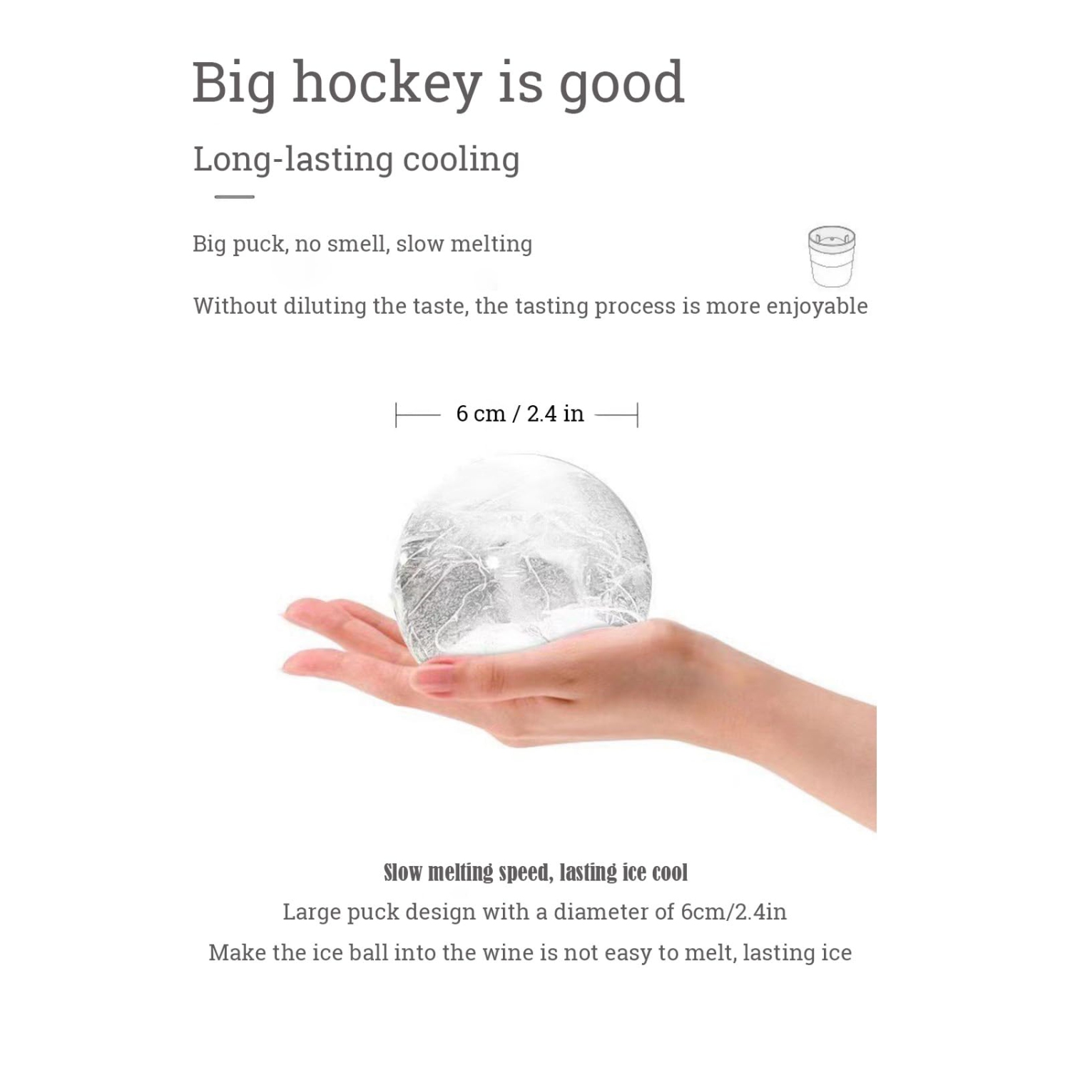 Grands moules à boule de glace 6 PCS, bacs à glaçons sphériques en silicone pour whisky, cocktails, boissons froides - Machine à glaçons allant au