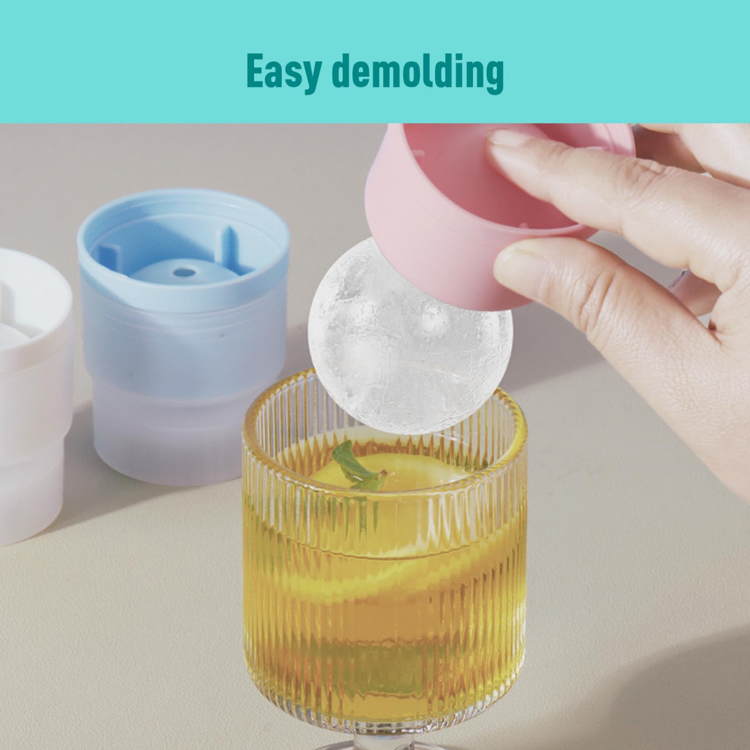 Grands moules à boule de glace 6 PCS, bacs à glaçons sphériques en silicone pour whisky, cocktails, boissons froides - Machine à glaçons allant au