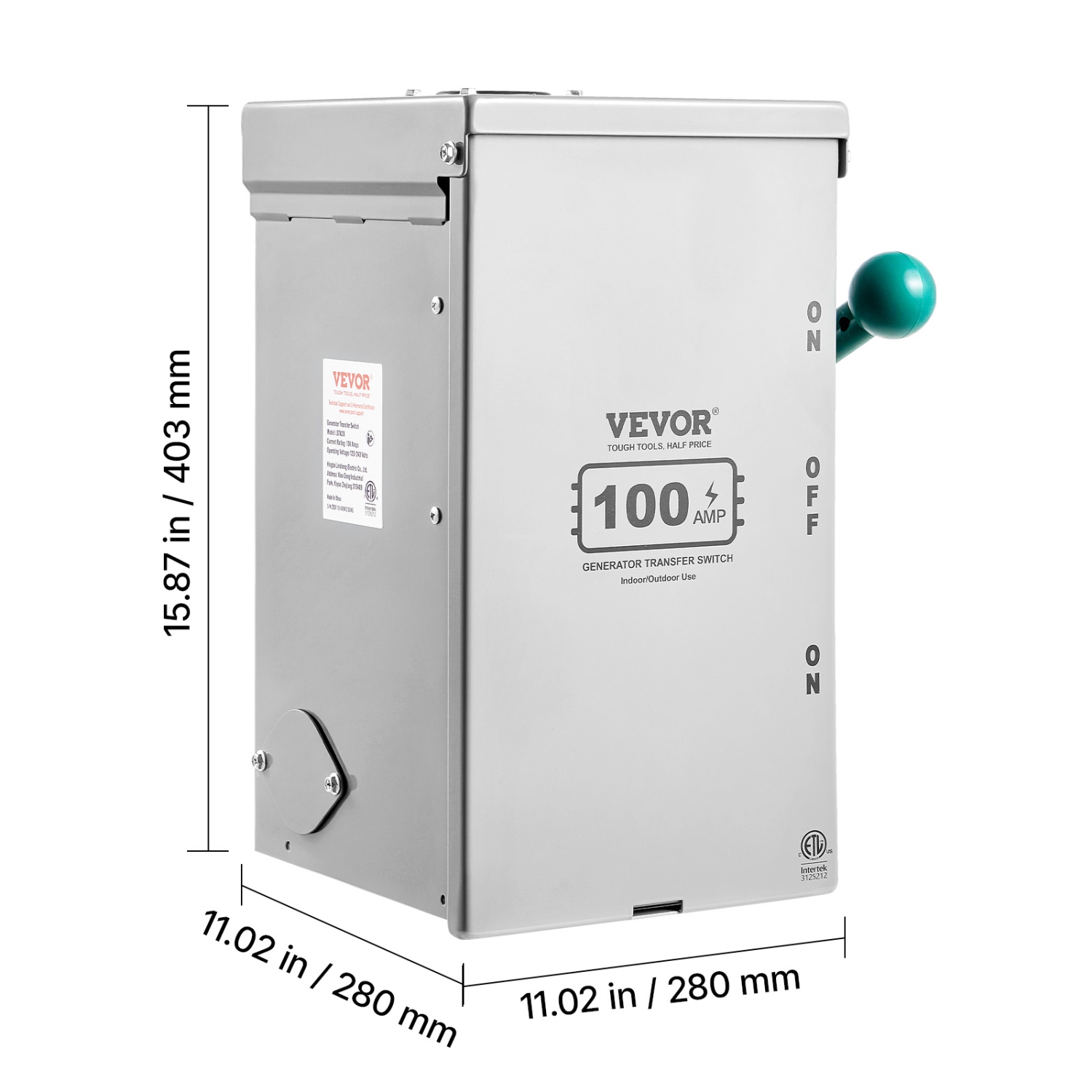 VEVOR 100A Generator Transfer Switch, 24000W Manual Transfer Switch, Heavy Duty Double-Throw Power Transfer Switch 120/240V, Meeting NEMA 3R