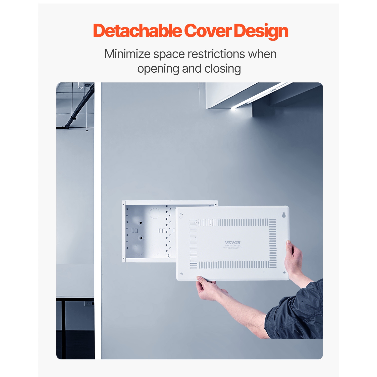 Boîtier multimédia structuré VEVOR de 9&nbsp;po, boîtier multimédia encastré avec couvercle, trousse de gestion de câbles mural, armoire multimédia